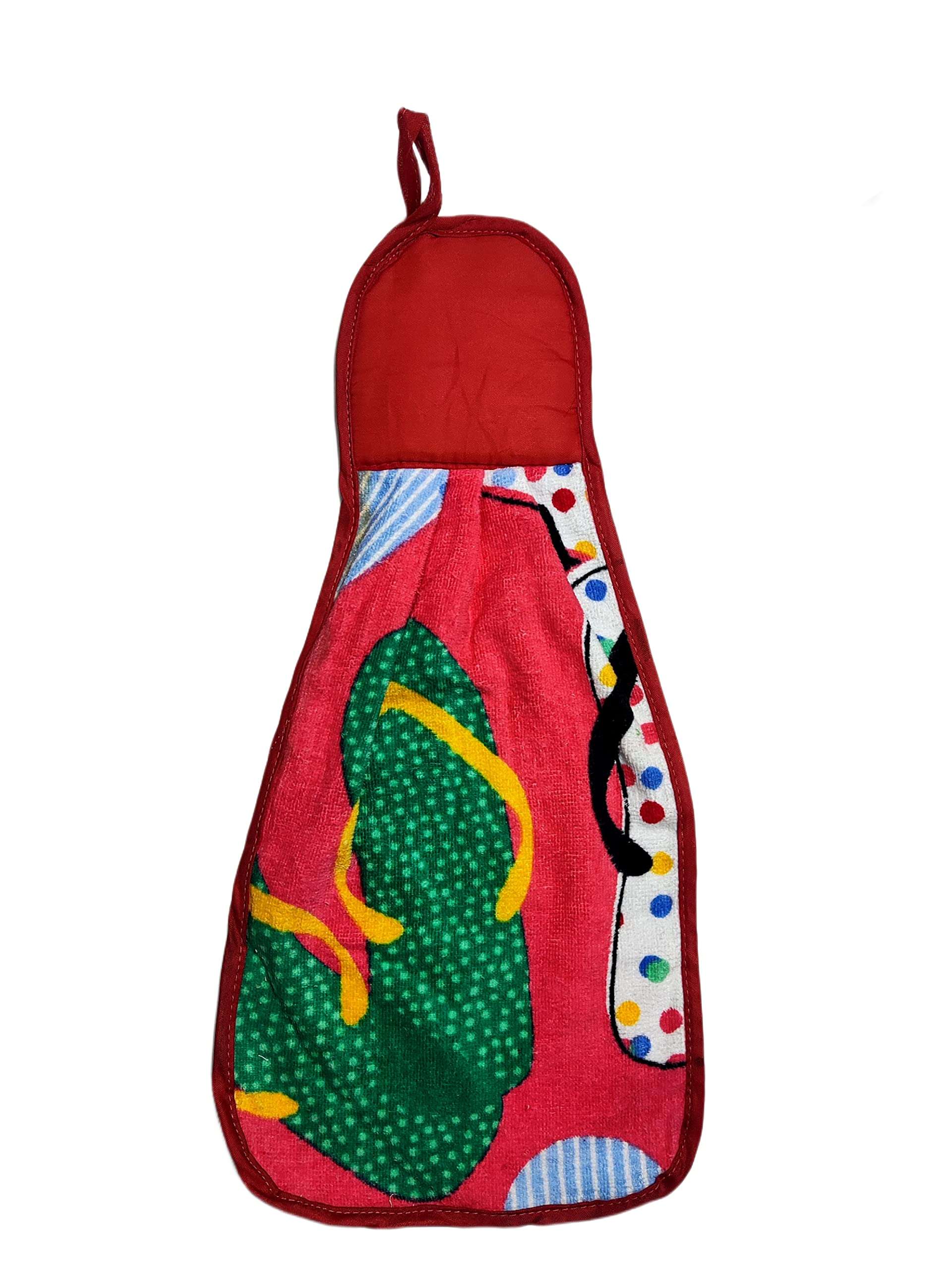 HFI UrbanArts Microfiber Wash Basin Hanging Hand Kitchen Towel Napkin with Ties ( 45cm x 22cm, Set of 12, Multicolour ) | Soft Hanging Hand Towel for Bathroom & Kitchen with Loop ( Single Flap ) 6