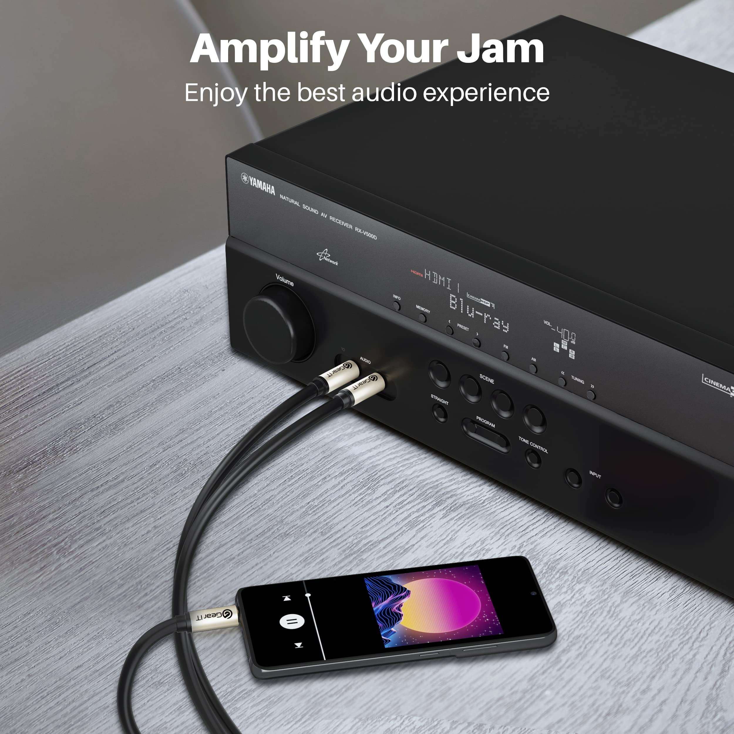 GEARit (2-Pack Dual 1/4 to 1/8 inch (3.5mm Male to 6.35mm TS Mono Stereo Y-Cable Splitter) 6 Feet 3