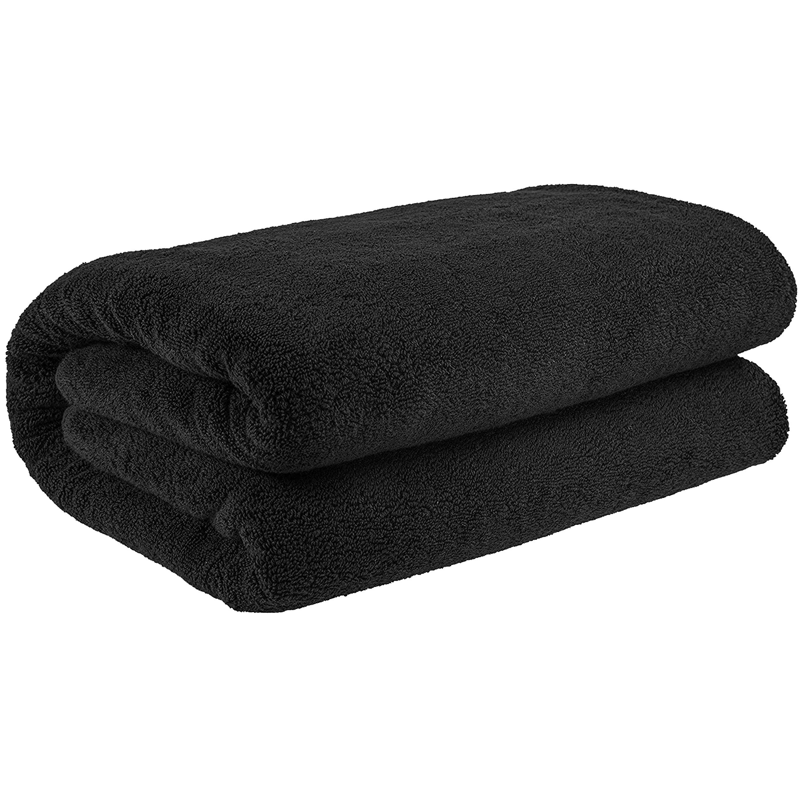 40x80 Inches Jumbo Size, Thick & Large 650 GSM Bath Sheet Cotton, Luxury Hotel & Spa Quality, Absorbent and Soft Decorative Kitchen and Bathroom Turkish Towels, Coal Black 3