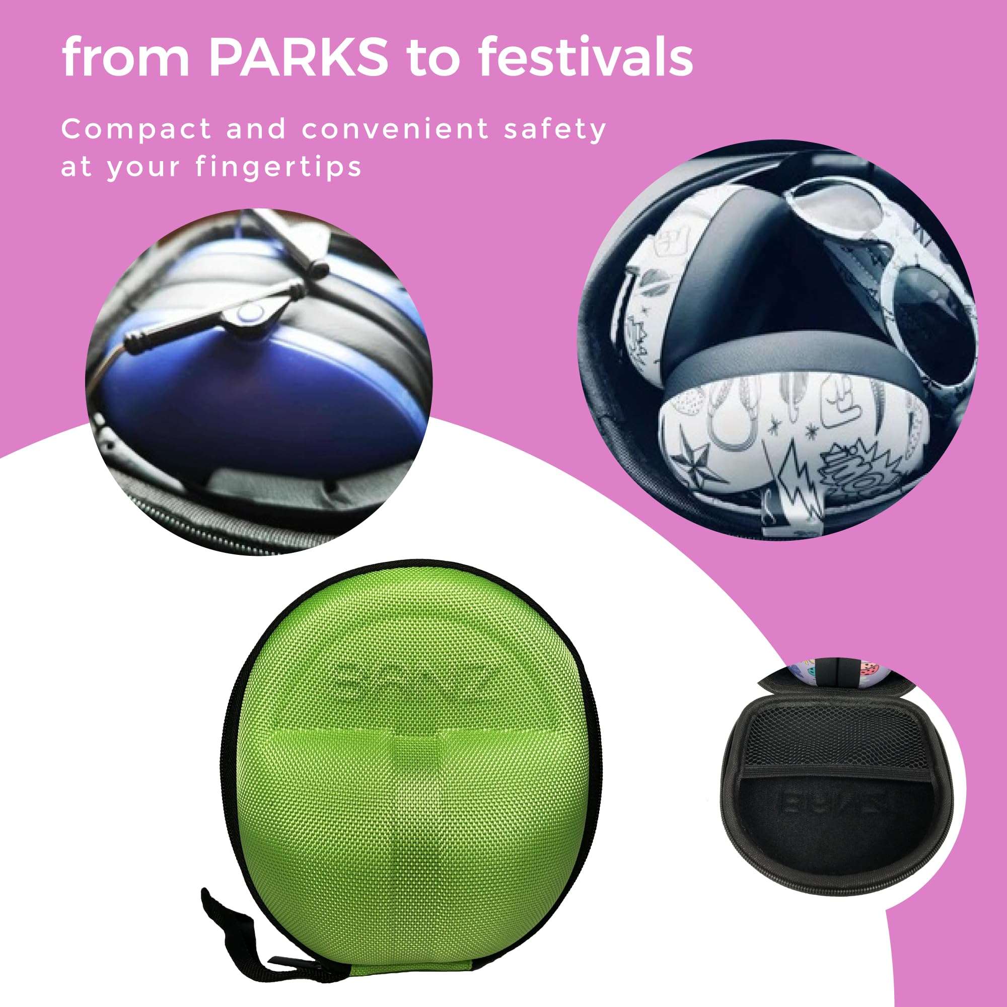 BANZ Baby Earmuff Case 0-36 Months – Lime - Travel Case for Baby & Toddler Headphone Protection – Lightweight, Compact & Durable Earmuff Container 5