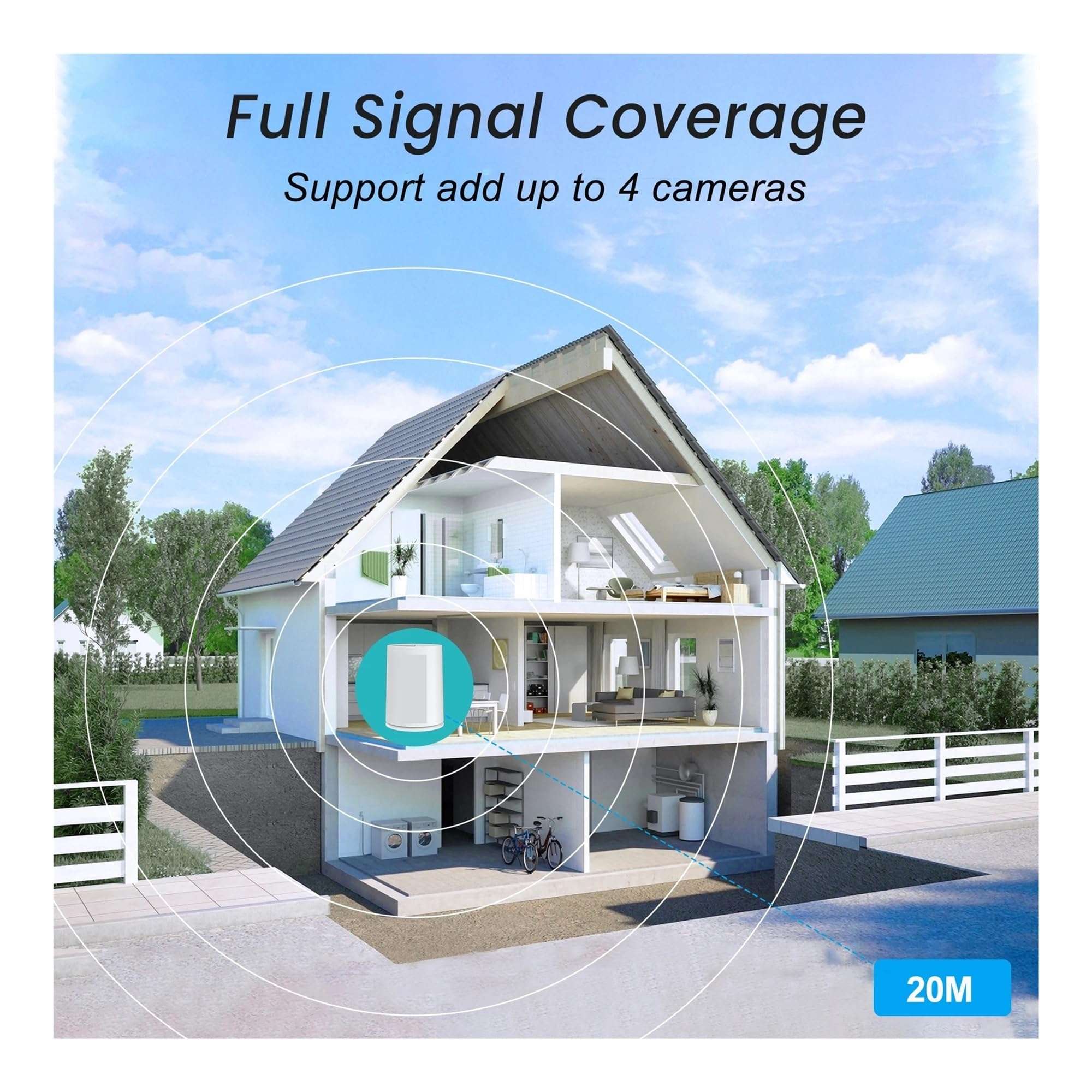 QDVOPHZA 4MP WiFi Solar Battery Camera Kit Surveillance Security System Humanoid Detection Siren Alarm Outdoor Wireless Camera Set 4