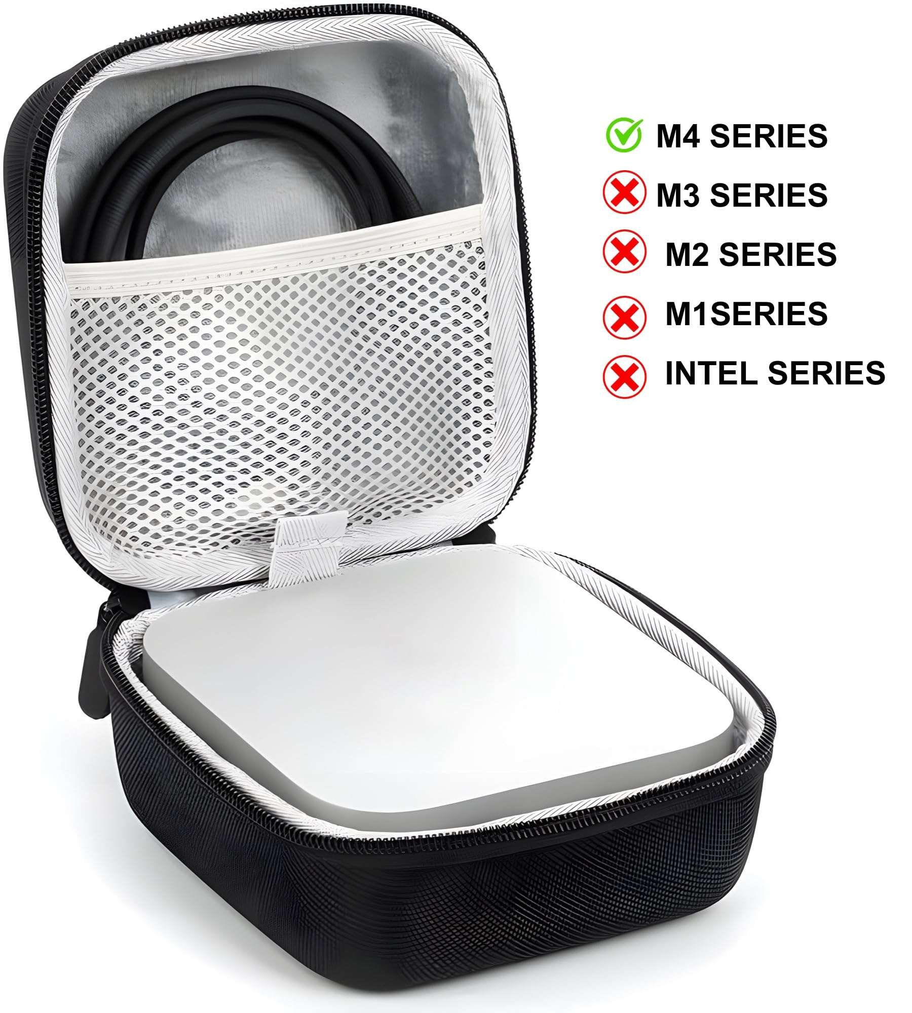 24x7 eMall Hard Carry Case Compatible with Mac mini M4 Series Desktop Computer Hard Shell Carrying Case, Protective Travel Case Storage Bag- 16 Cm x 16 cm x 9.5 Cm EVA 3