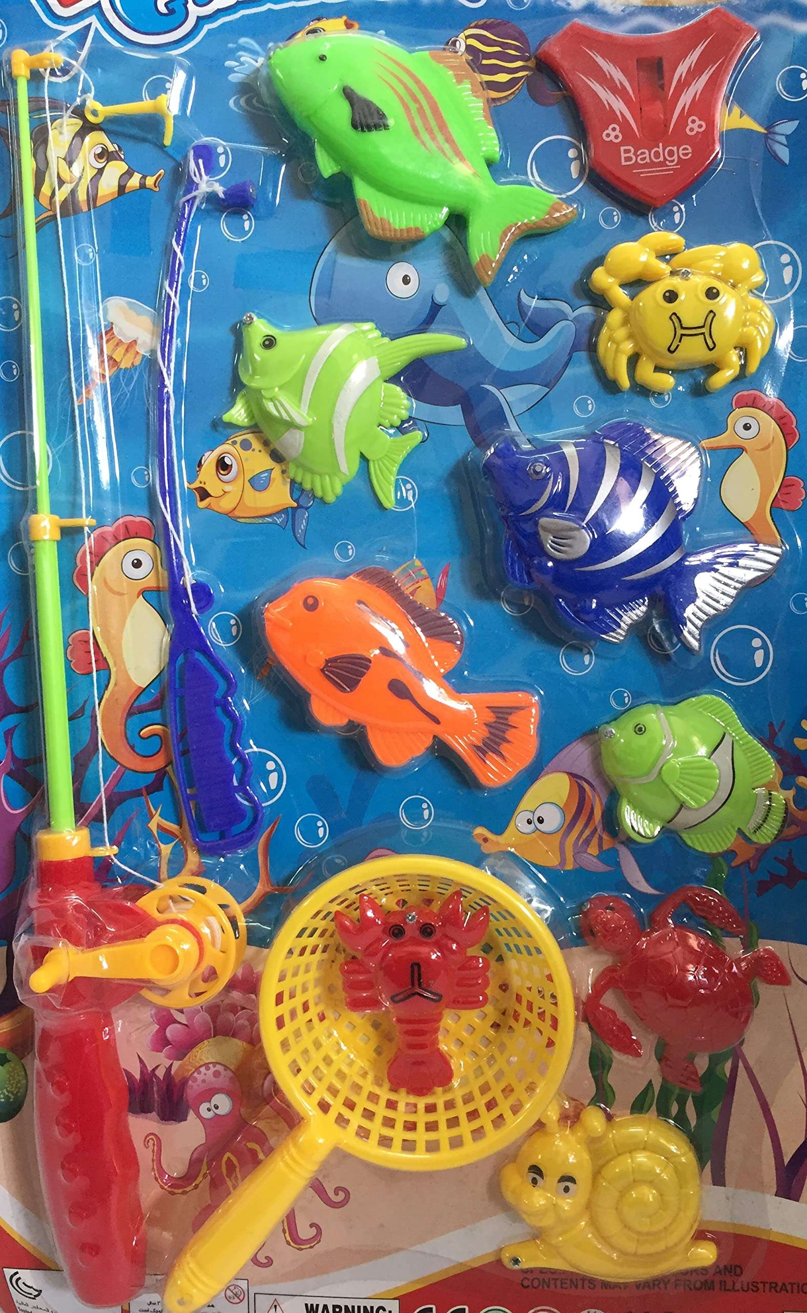 SLYTEK Magnetic Fishing Game Series Toy for Kids with Fishing Net, Fishing Rod & 9 Different Colorful Fishes 5