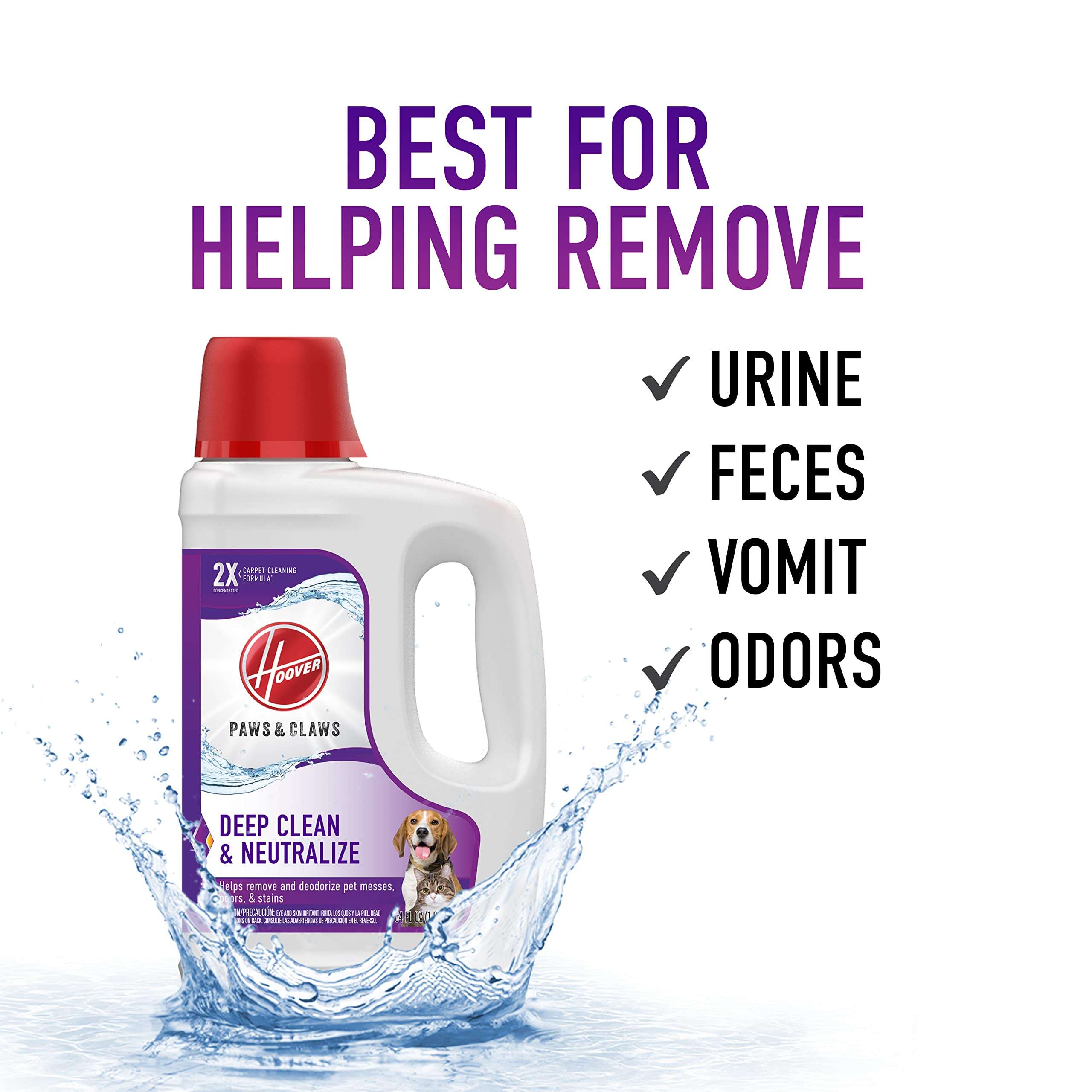 Hoover PowerDash Pet Compact Carpet Cleaner, Shampooer Machine & Paws & Claws Deep Cleaning Carpet Shampoo with Stainguard & Renewal Deep Cleaning Carpet Shampoo, Concentrated Machine Cleaner Solution 6