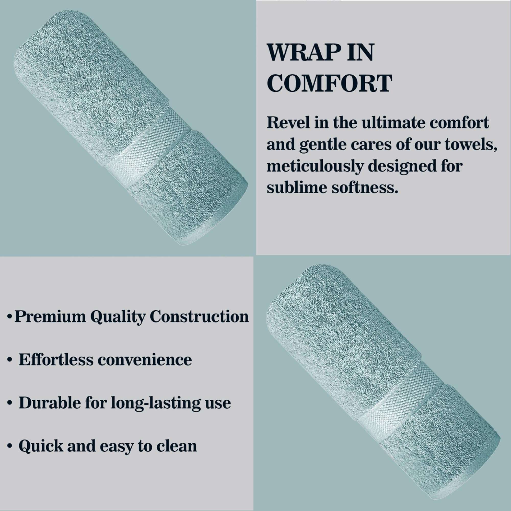 Sulfar 100% Terry Ring Spun Cotton Face Towel - Quick-Dry, Highly Absorbent (480 GSM) (30 x 30 Cm) Nile Blue (Pack of 1) 5