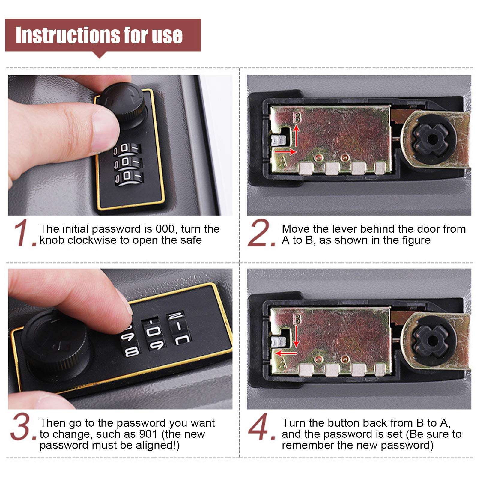 Money Saving Box,Fire Proof Safe for Cash Stainless Steel Lock Box With Code 18.2x11.8x5.7cm Simulation Book Safe Storage Box Cash Saving Box Fireproof Humanized Design For Home and Office 4