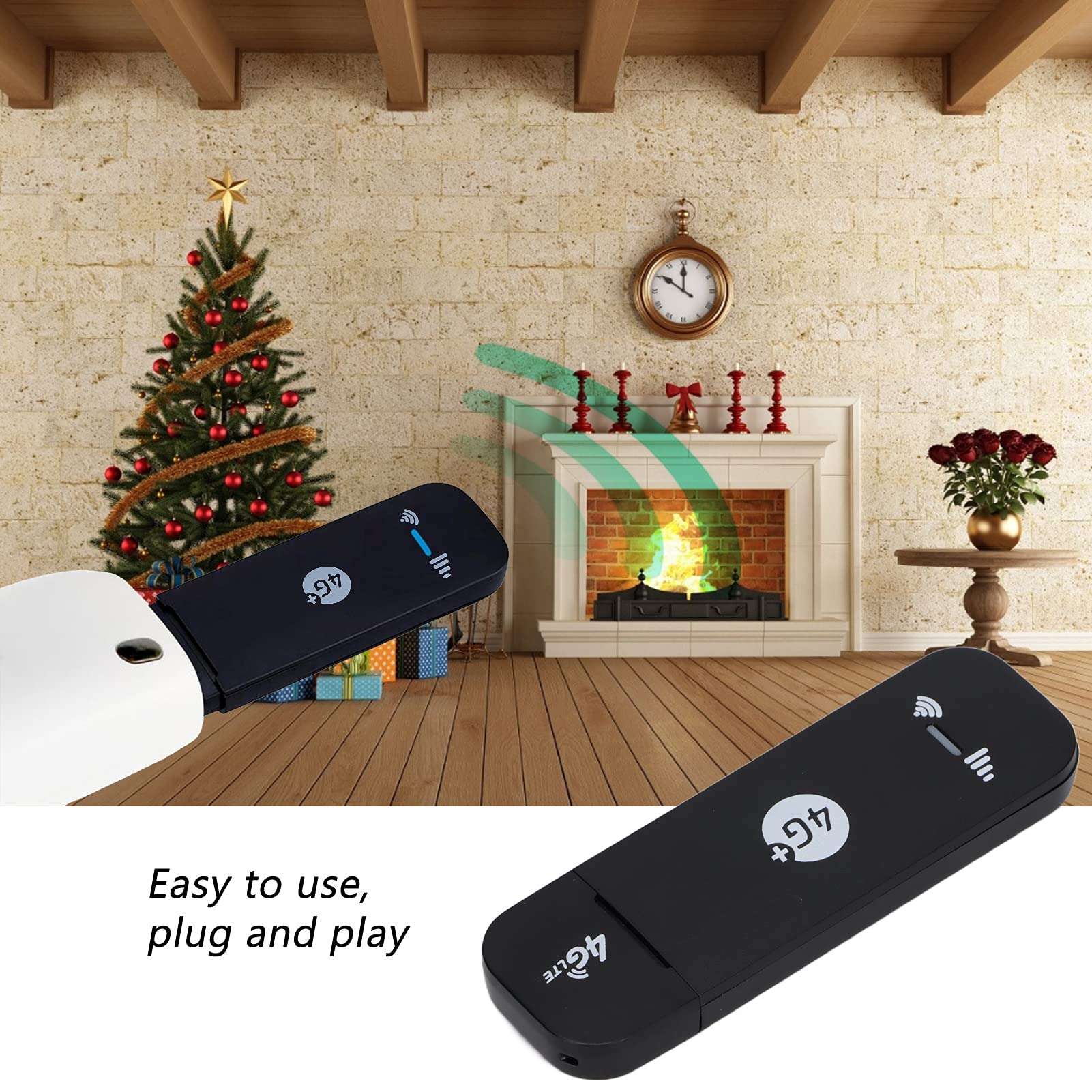 Zunate 4G LTE Wireless Router, Portable Mobile 4G USB WiFi, 150Mbps USB WiFi Adapter, Strong Signal Network Adapter for Laptop Computer, Desktop, 4G LTE Modem (Black) 4