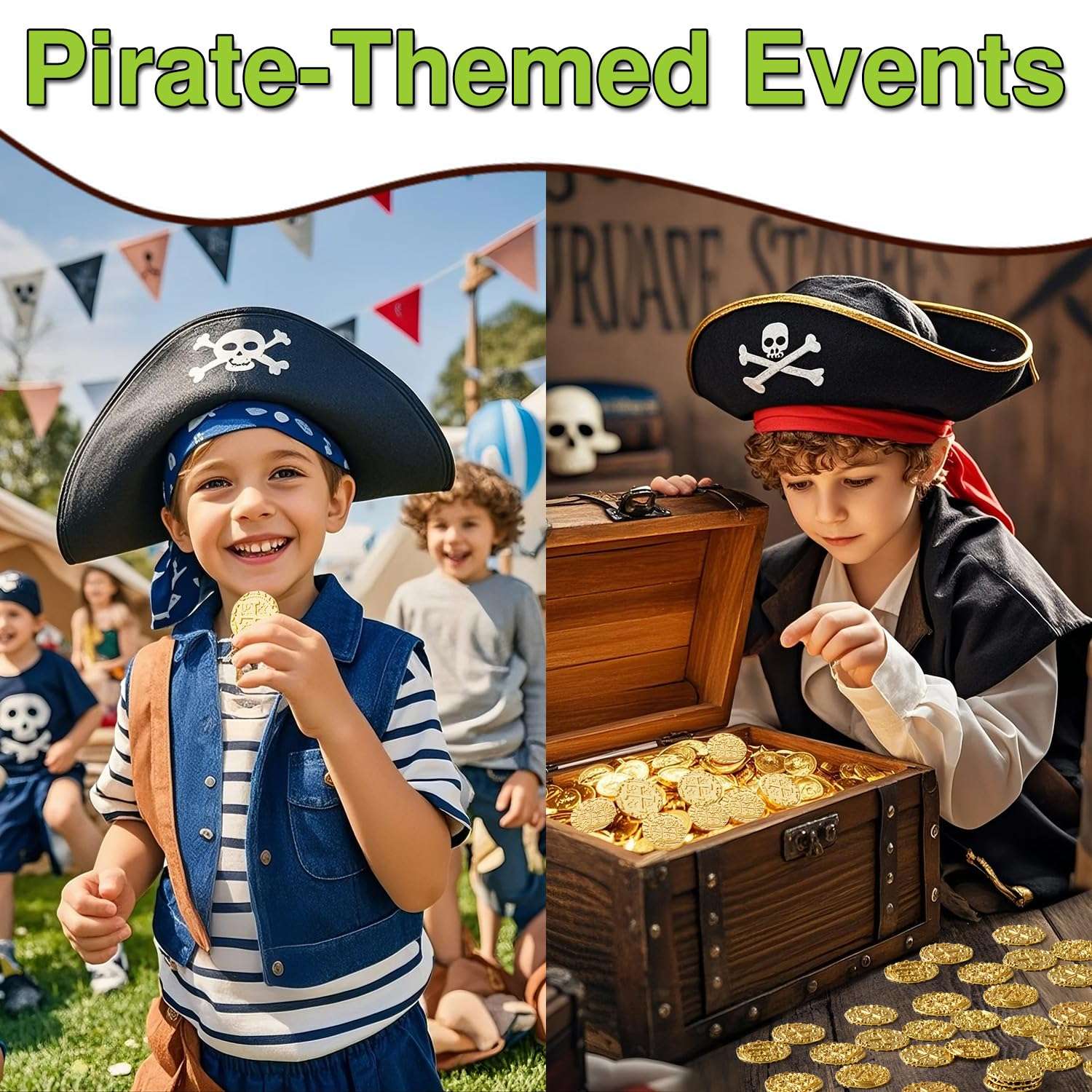 Pirate Coins Metal Gold Coins for Kids - 21 Pieces - St Patrick St Patty Day Leprechaun Fantasy Board Game Toy Doubloons Loot Tokens Monedas De Oro Pirate Props Chest Poker Set Bulk Money Medallion 6