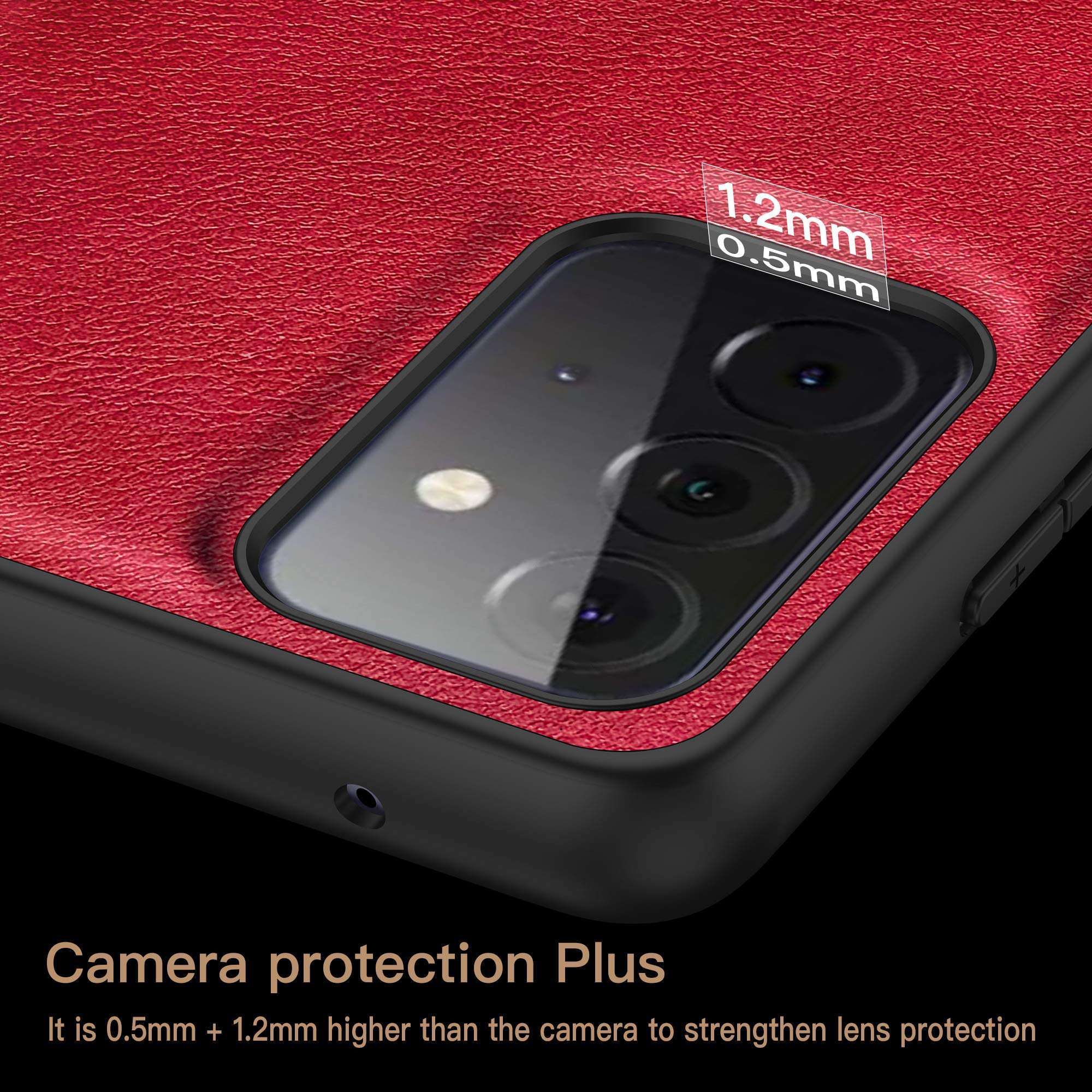 kqimi Compatible Case for Samsung Galaxy A52 5G Case, Premium Leather Slim Stylish Soft Grip Shockproof Anti-Scratch Protection Cover Cases for Galaxy A52 5G Case(6.5") 2021 (Red) 5