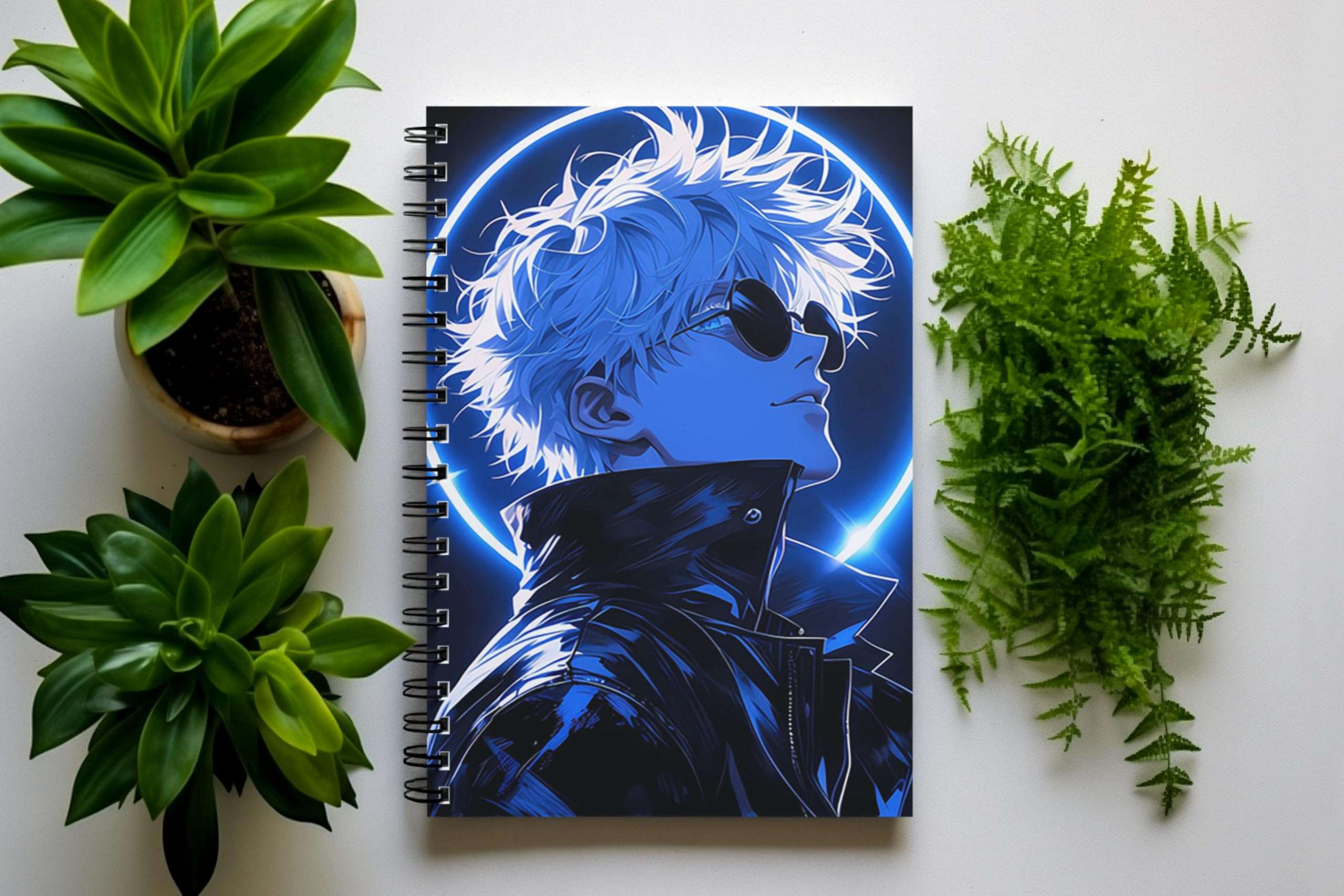 Graphic Word Anime Sketchbook Notebook A5 Unruled 160 Pages 100gsm Paper (Multicolor) Spiral Wire-O-Bound Notebook with Fantasy Illustration Design