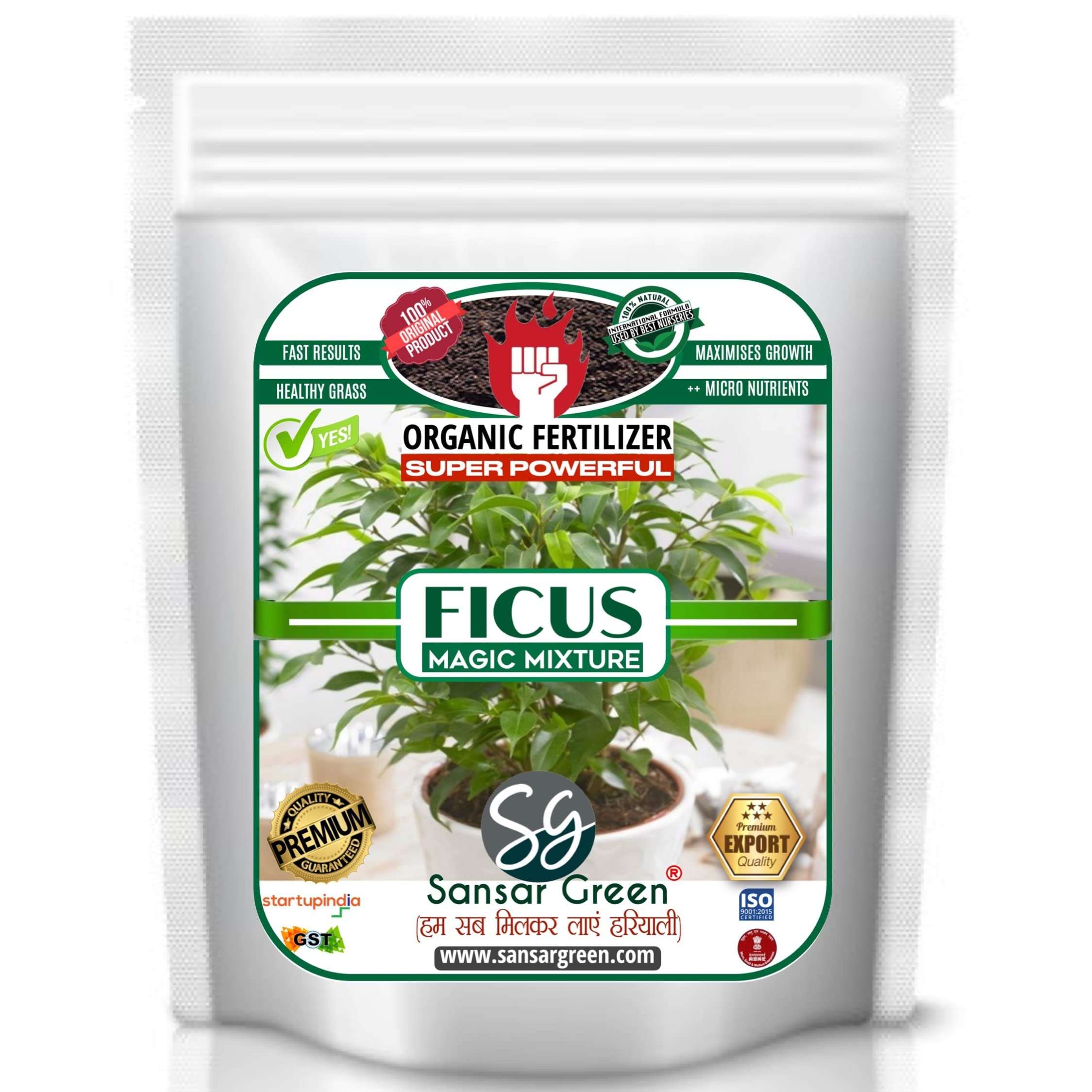 Sansar Green® Ficus Magic Mixture, Essential Super Powerful Organic Fertilizer for Ficus Plants with ++ Growth Booster and Active Micro Organism (200 gm) 1