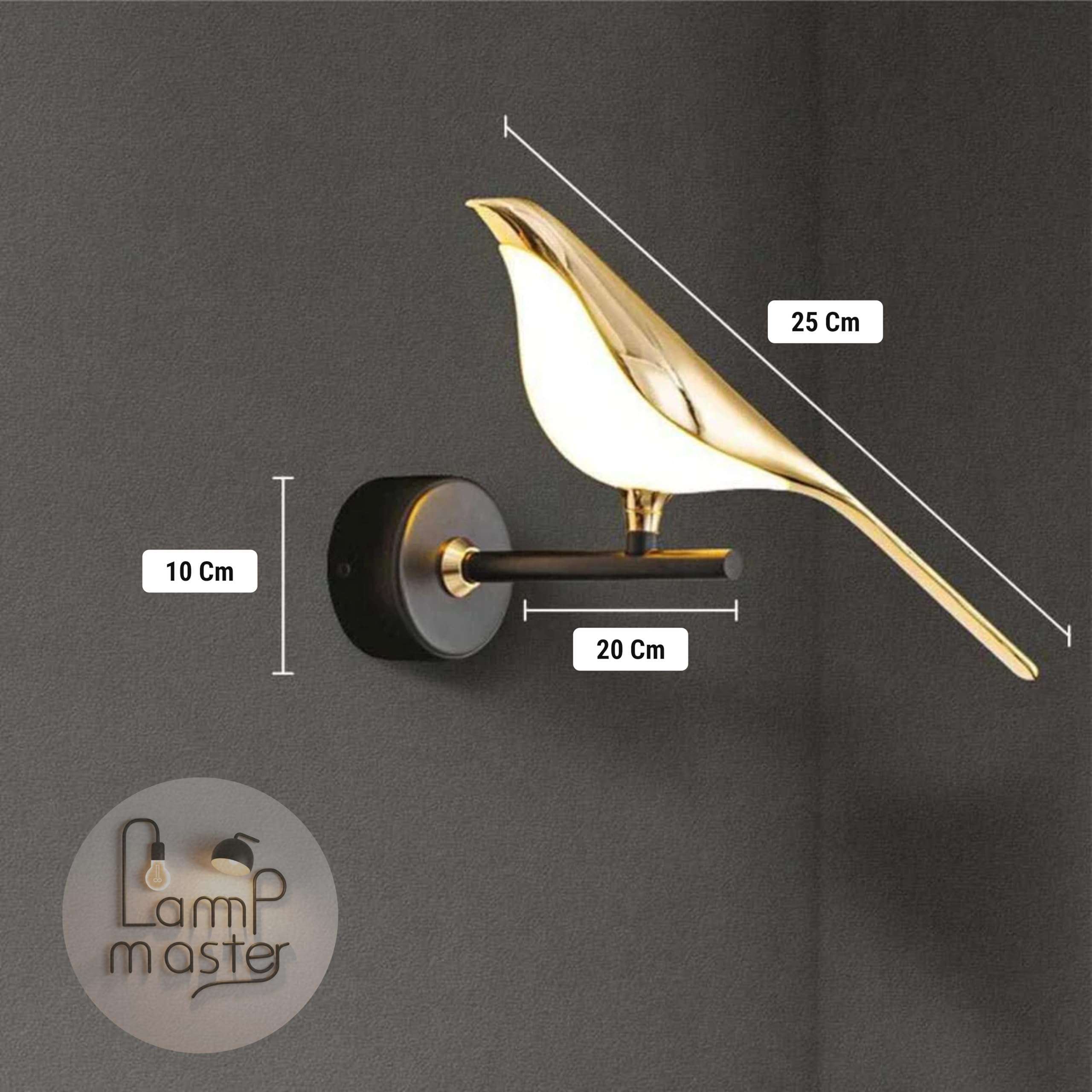 Lamp master Golden Bird Wall Light for Living Room, Modern Wall Lamps for Bedroom, Wall Lights for Home Decoration, Bedside Wall Lamp Scone for resturant/Cafe 6