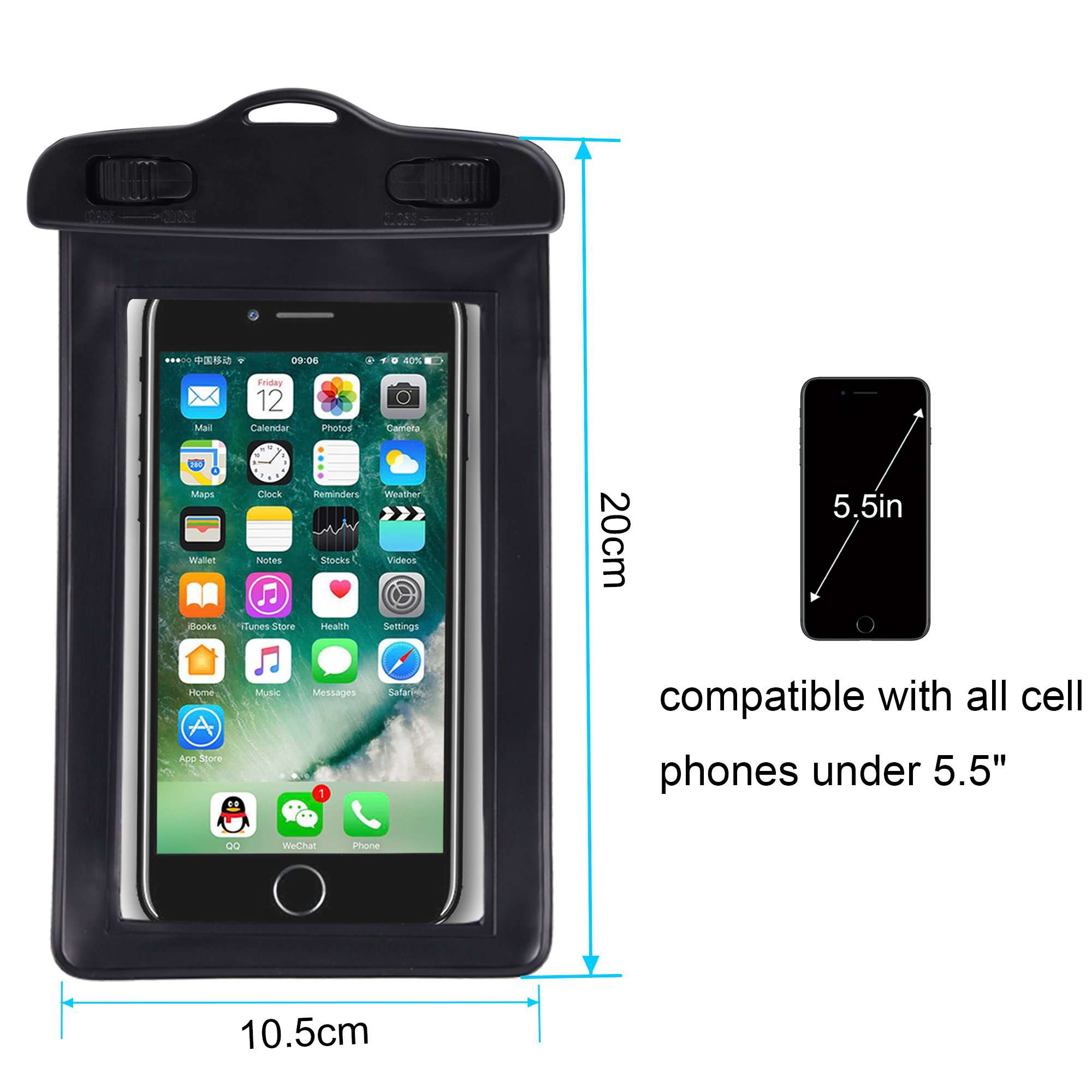 Reinforced Waterproof Case for Smart Phone/Phone Protector, Universal Cell Phone Dry Bag Pouch Outdoor Compatible with iPhone X/Xs/Xr/Xs Max, 8/7/6s Plus, Samsung S10/S9/S8 Plus, S10 e, Up to 6.5" 2