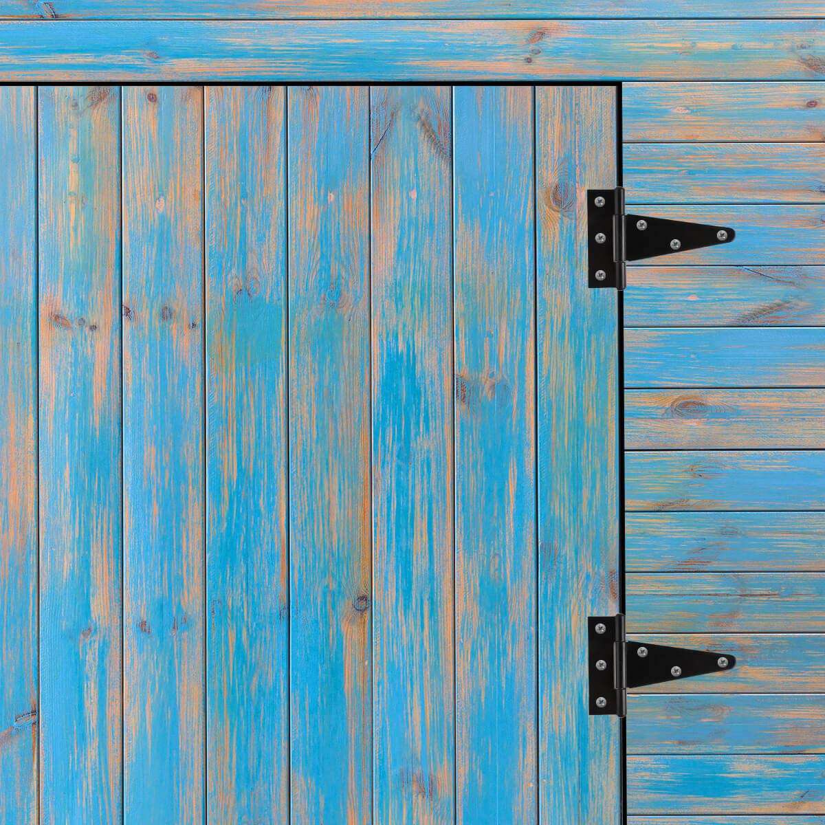 4 Inch Heavy Duty T Strap Shed Door Hinges 6 PCS Black Barn Door Gates Tee Hinge Wrought Hardware Iron Rustproof 4