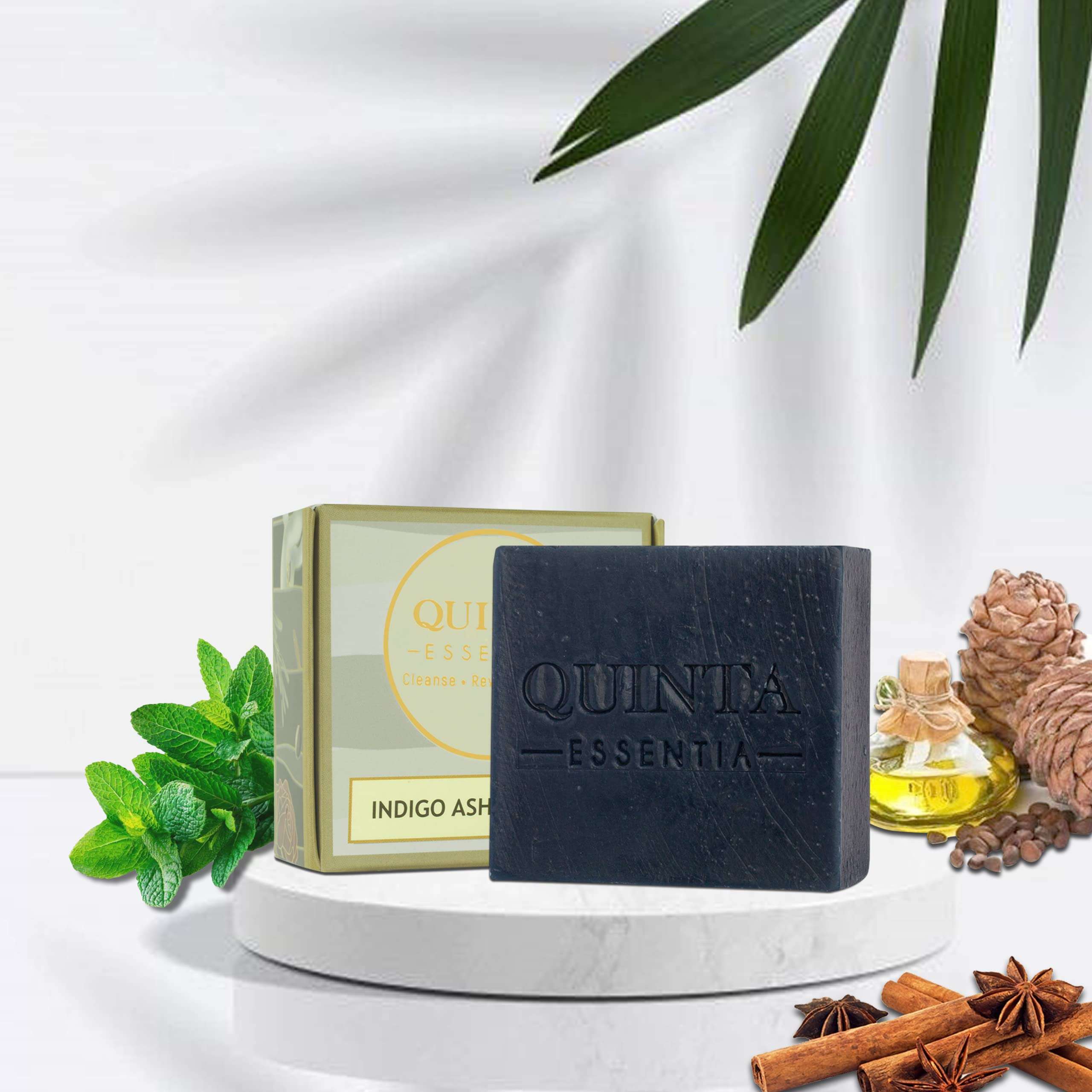 Quinta Essentia Organic Indigo Ashwagandha Soap with Coconut Oil (Fresh Peppermint Scent) | Organic and Natural 1