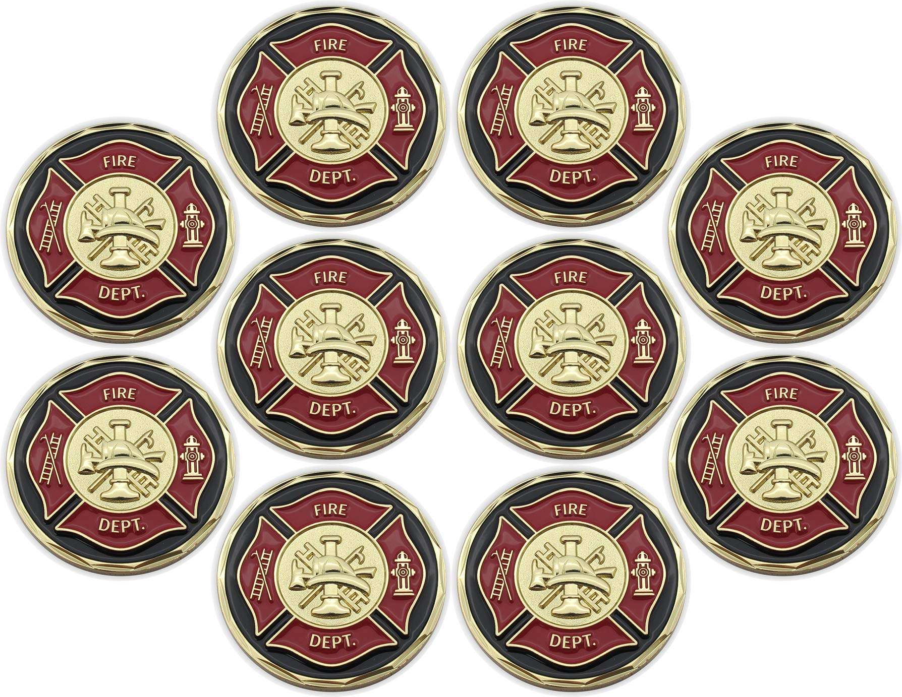 Firefighters Coin, Firefighter Challenge Coin, Pocket Token of Appreciation and Protection. “My God, in whom I Trust”. Gold-Color Plated Challenge Coin. Firefighter Souvenir, Psalm 91 Gift 1