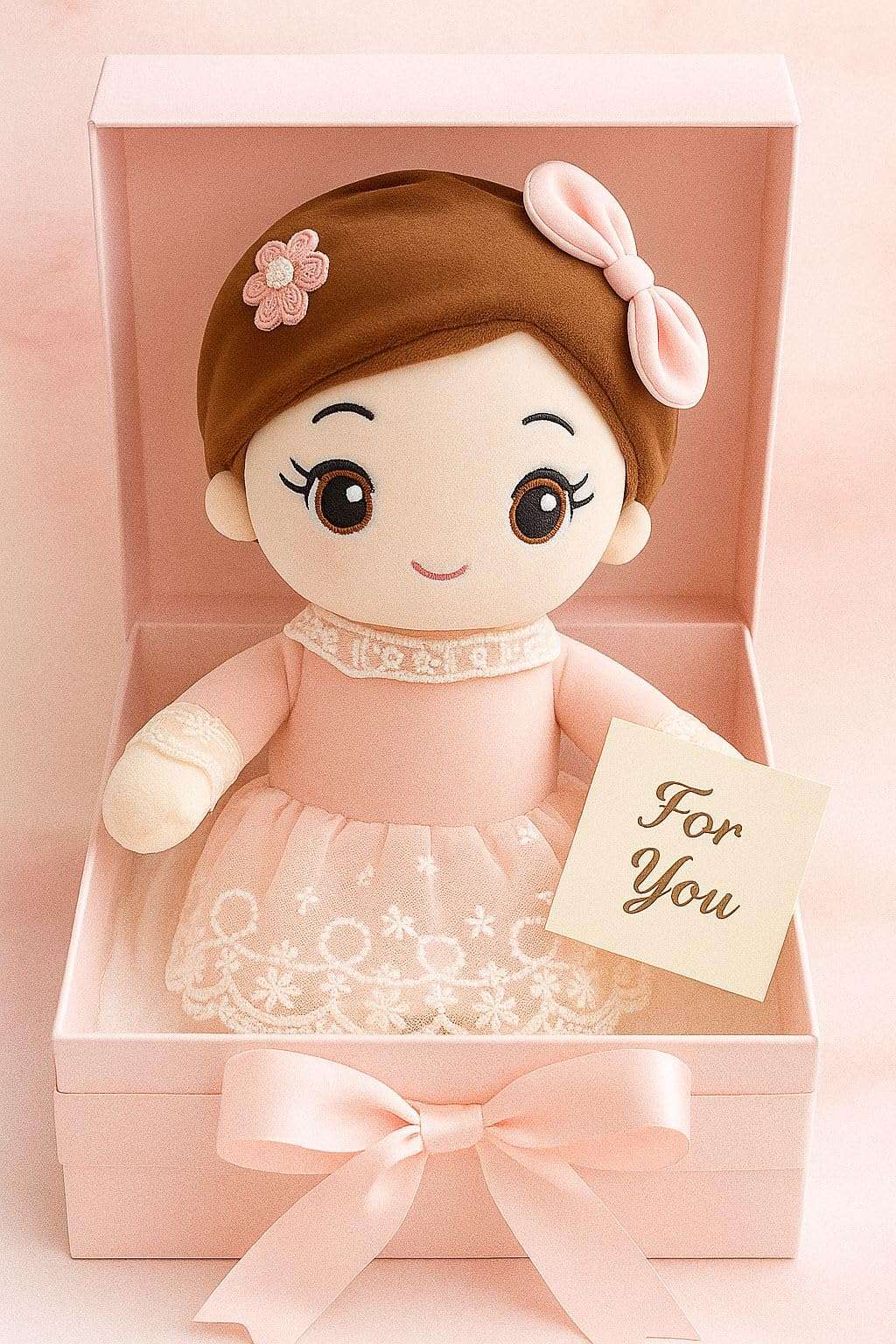 SCOOBA Soft Pink Adorable Baby Doll 40cm Medium - Polyfill Washable Cuddly Soft Plush Toy - Helps to Learn Role Play - 100% Safe for Kids (Baby Doll Pink) 5