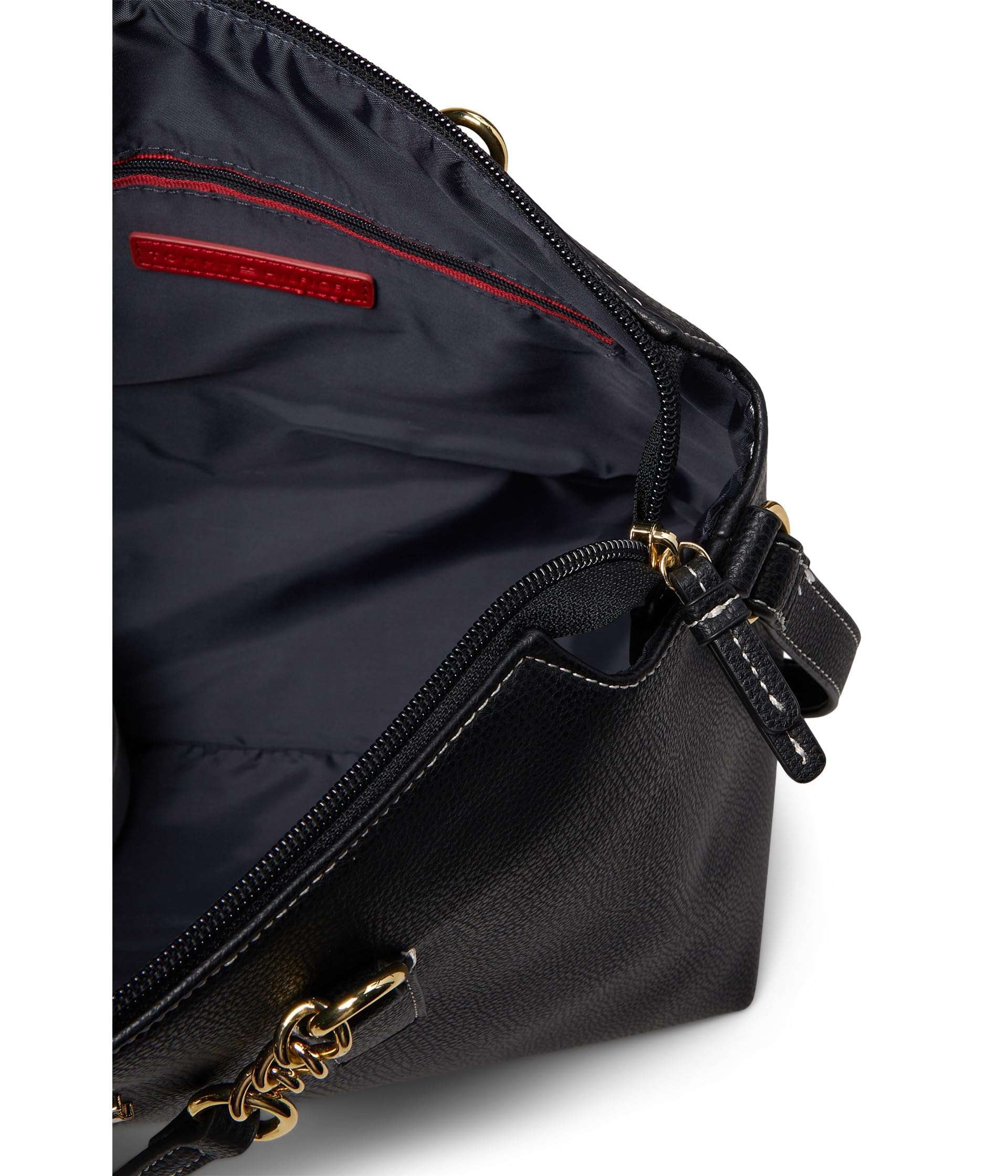 Tommy Hilfiger Maxine II Convertible Satchel w/Hangoff Pebble PVC Black One Size 4