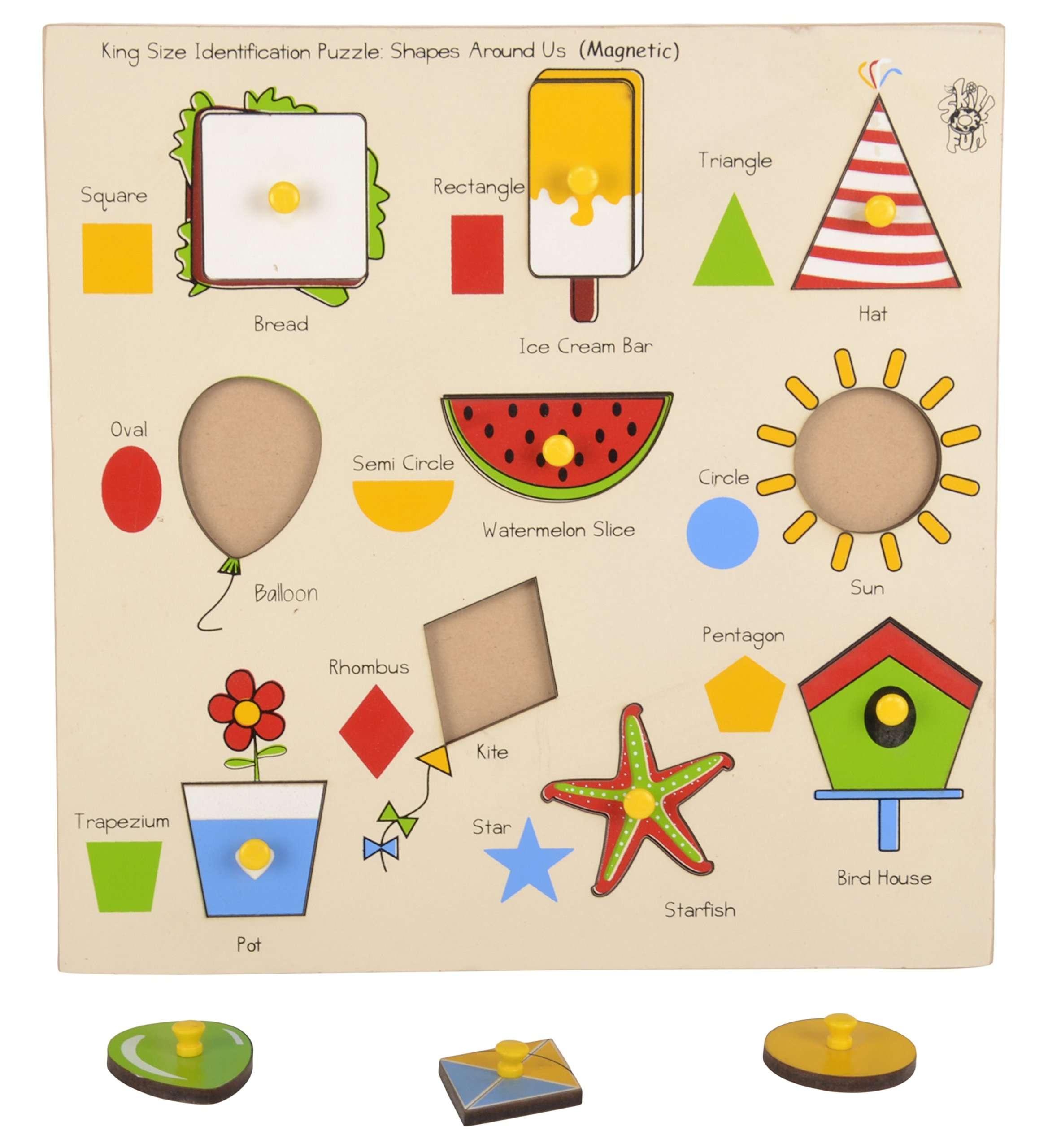 Skillofun Magnetic Kingsize ID - Shapes, Multi Color 3