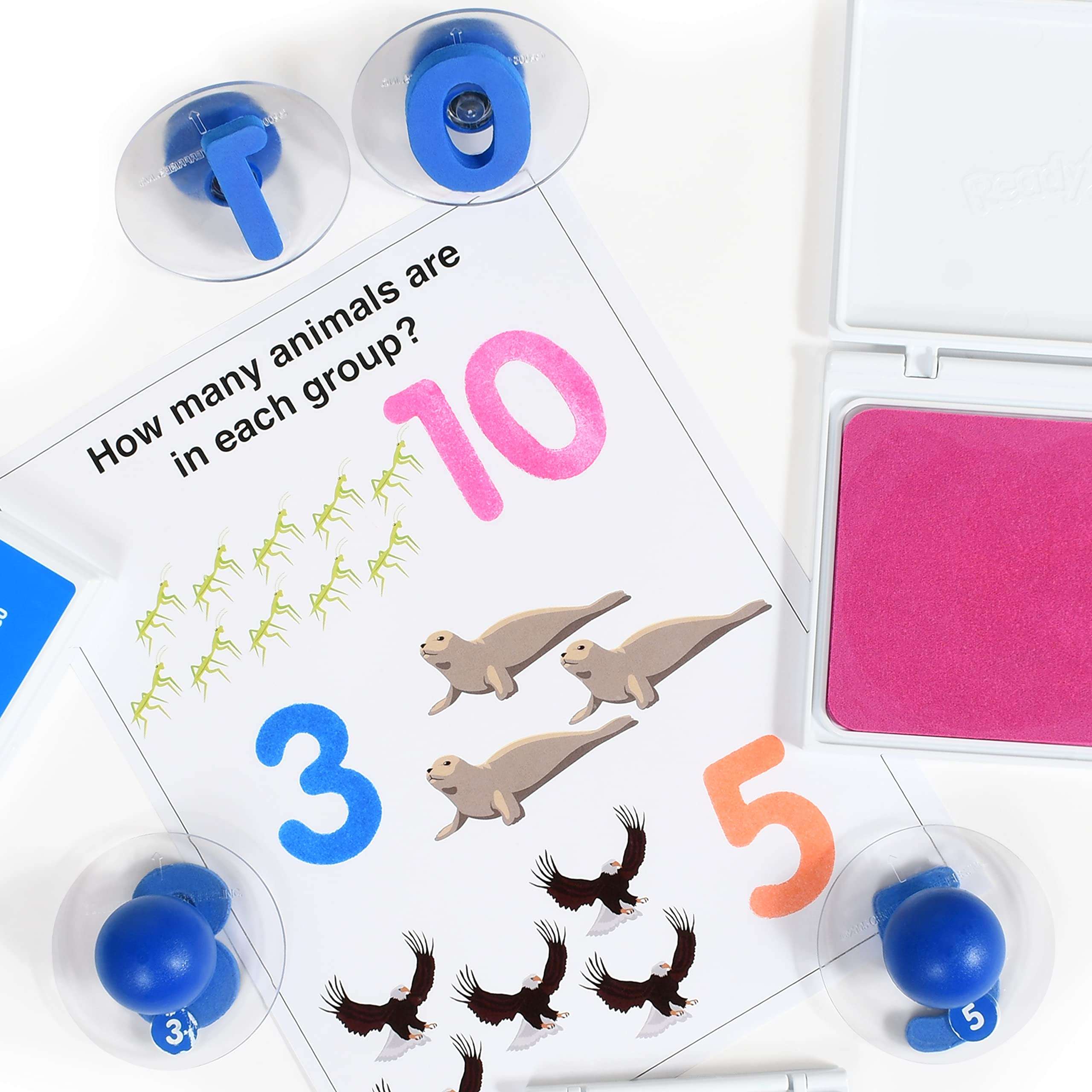 READY 2 LEARN Giant Stampers - Numbers 0-9 - Set of 10 - Easy to Hold Foam Stamps for Kids - Arts and Crafts Stamps for Displays, Posters, Signs and DIY Projects 5