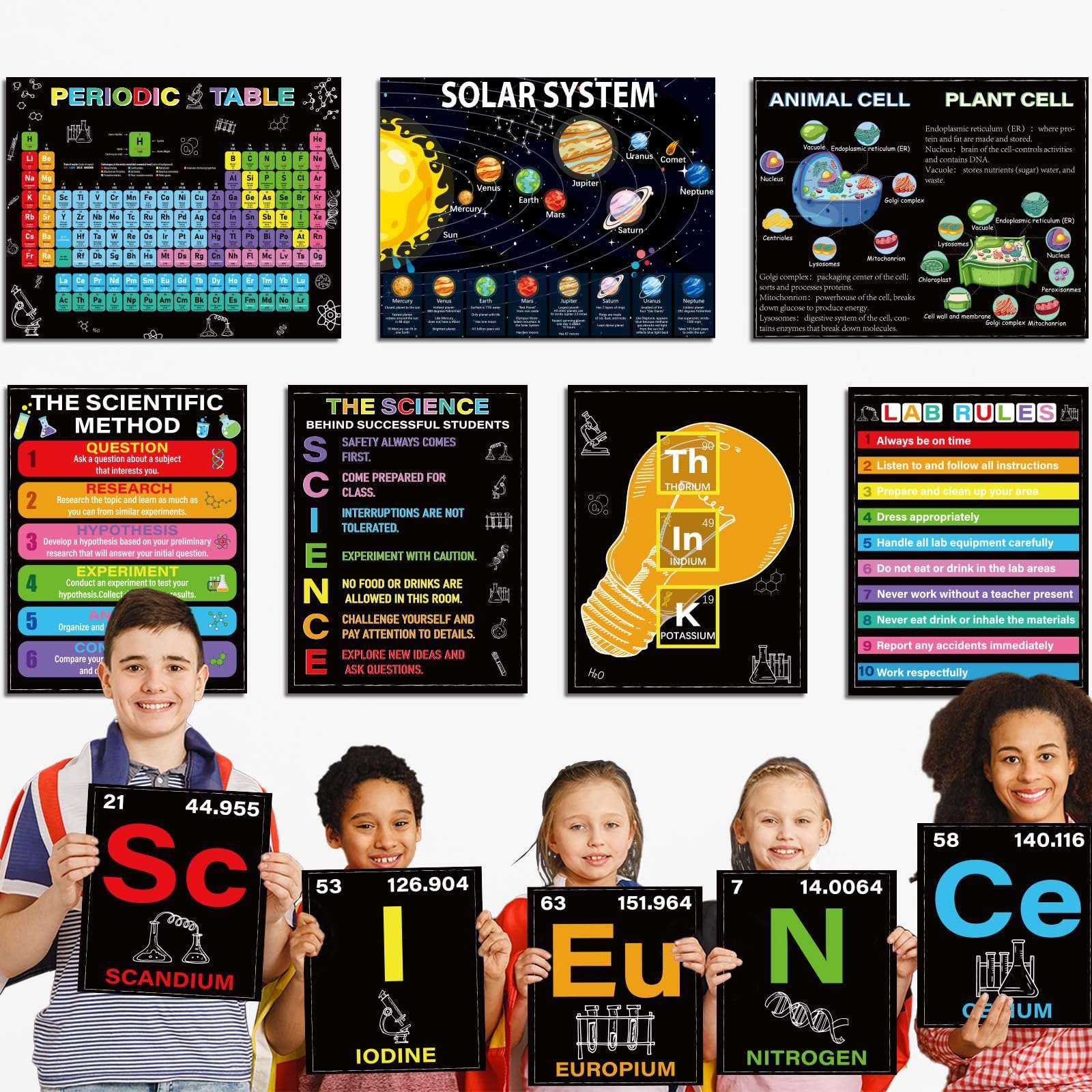 12 Periodic Table Poster Science Posters for Classroom Middle School Science Bulletin Board Sets for Classroom Science Posters for Middle School Classroom Decor Middle School Poster Large Colorful 6