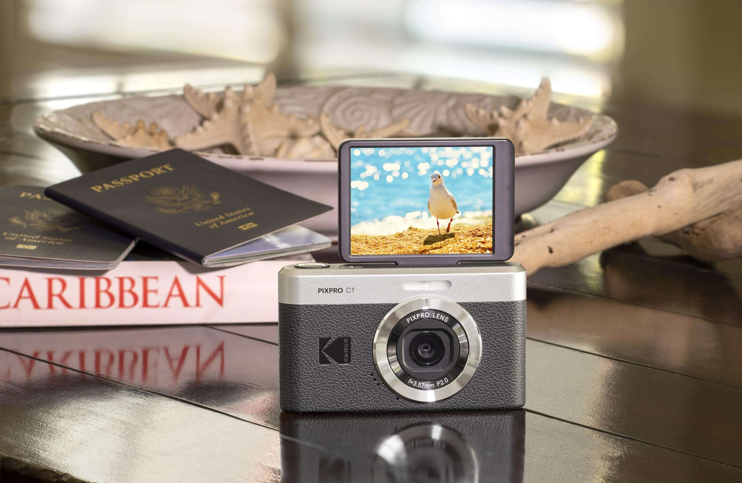 KODAK PIXPRO C1 Friendly Zoom Digital Camera - 13MP Compact Point and Shoot with 2.8” 180° Tilt LCD Flip Screen, Retro Vintage Design with 4X Zoom and 1080P Full HD Video for Travel, Vlogging, Black 2