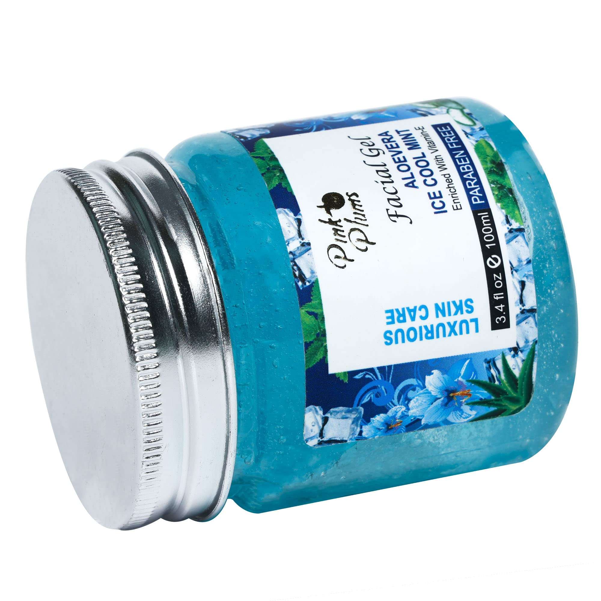 Pink Plums 200 ML Pack of Face Gel Aloe Vera Ice Cool Mint + Rose For Specification Moisturize & All Skin Types, 100 ML Each 5