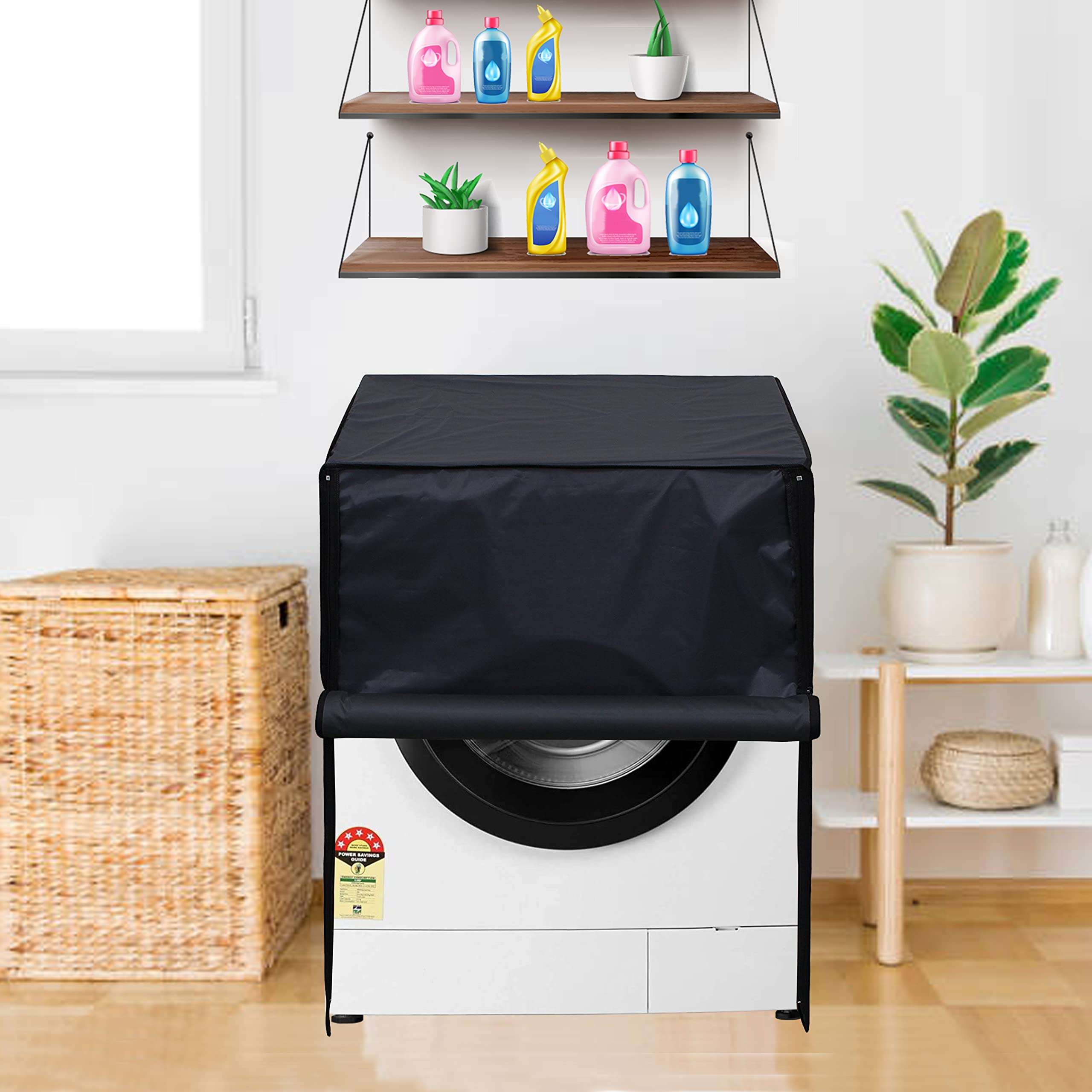 Wings Star Washing Machine Cover for Bosch 8 Kg Fully-Automatic Front Load WAJ24267IN - Waterproof & Dustproof Cover Grey 4
