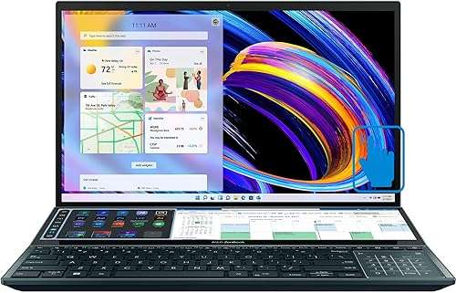ASUS ZenBook Pro Duo Laptop 15.6" 4K UHD OLED Touchscreen (Intel i7-12700H 14-Core, 16GB LPDDR5, 1TB PCIe SSD, GeForce RTX 3060 6GB, ScreenPad Plus, Stylus, Backlit KYB, Win 11 Pro) w/Dockztorm Dock 4