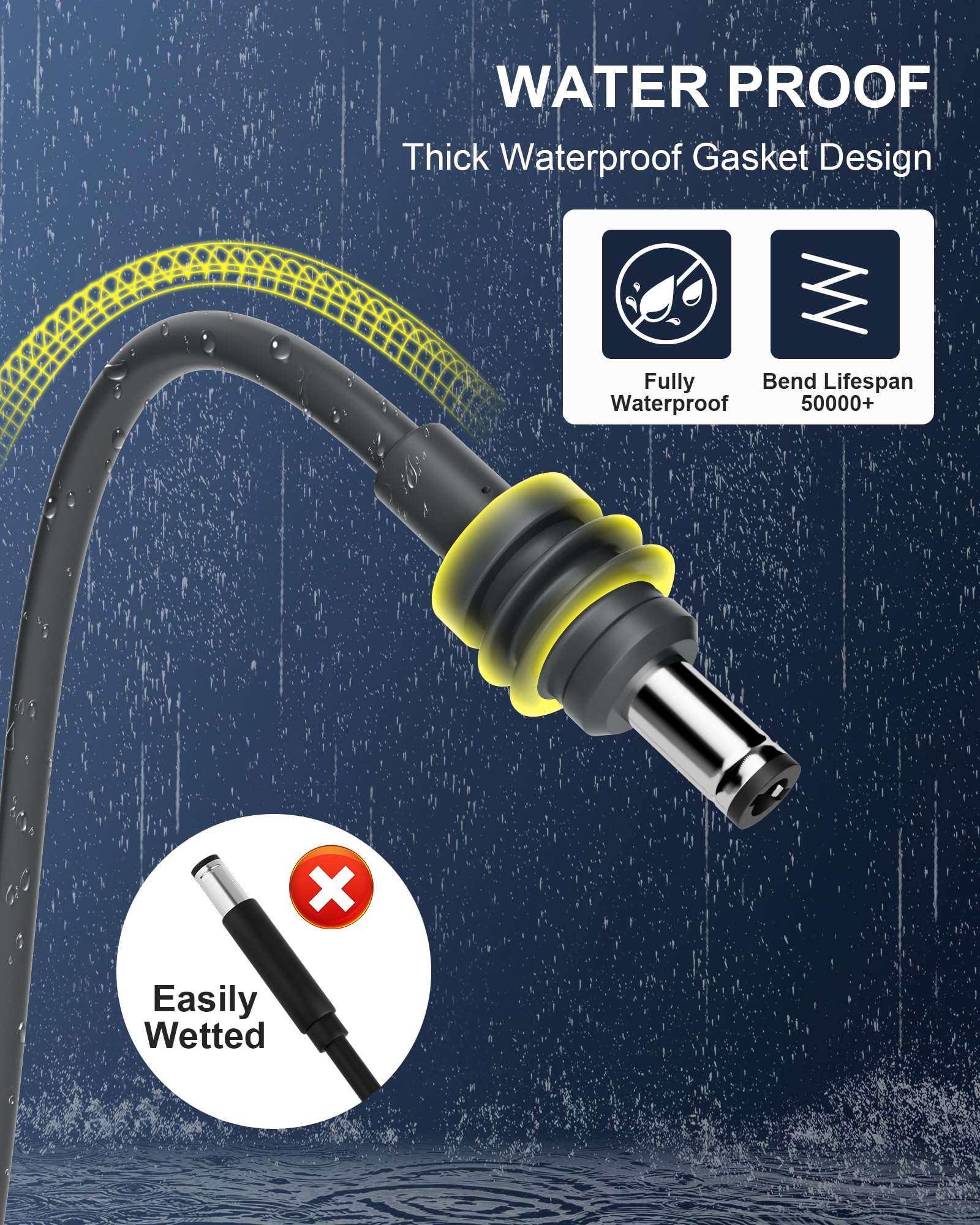 MUSVOH for Starlink Mini Cable USB C to DC Power Cords 11FT/3.3M, Type C to DC for Starlink Mini Cords Adapter with Tinned Oxygen-Free Copper OFC 16AWG Waterproof Outdoor 3