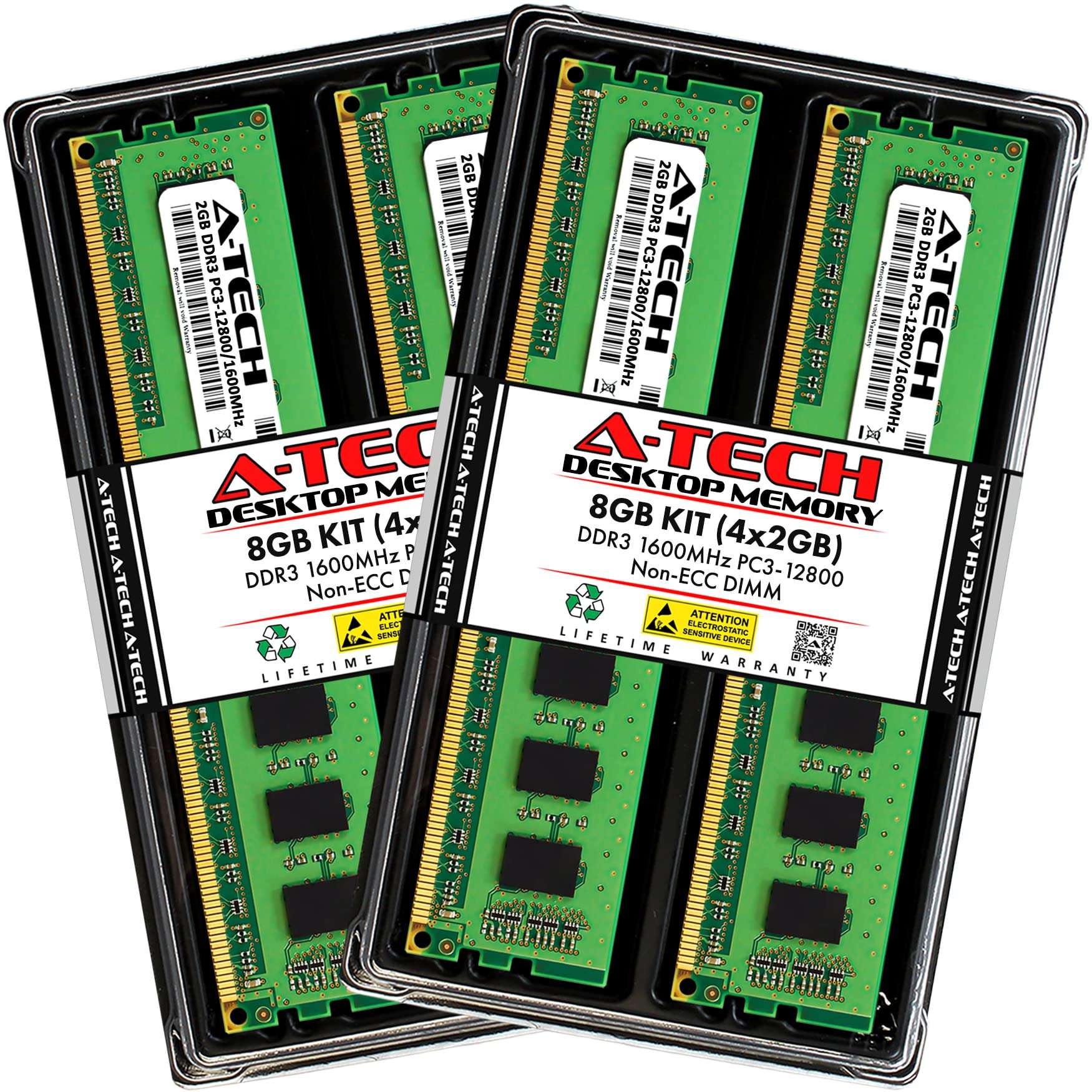 A-Tech 8GB Kit (4x2GB) RAM for Dell OptiPlex 9020, 9010, 7020, 7010, XE2 (SFF/MT/DT) | DDR3 1600 MHz DIMM PC3-12800 UDIMM Memory Upgrade 1