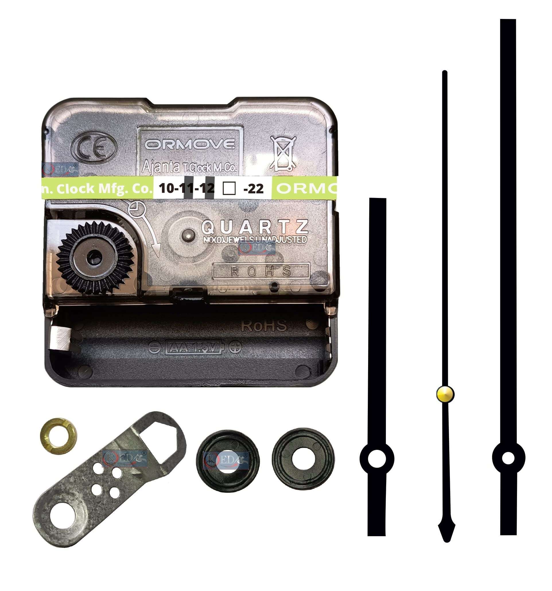 KEDAR® Ajanta Quartz Ticking Movement Machine for Wall Clock with Fancy Needles (Made in India) 22