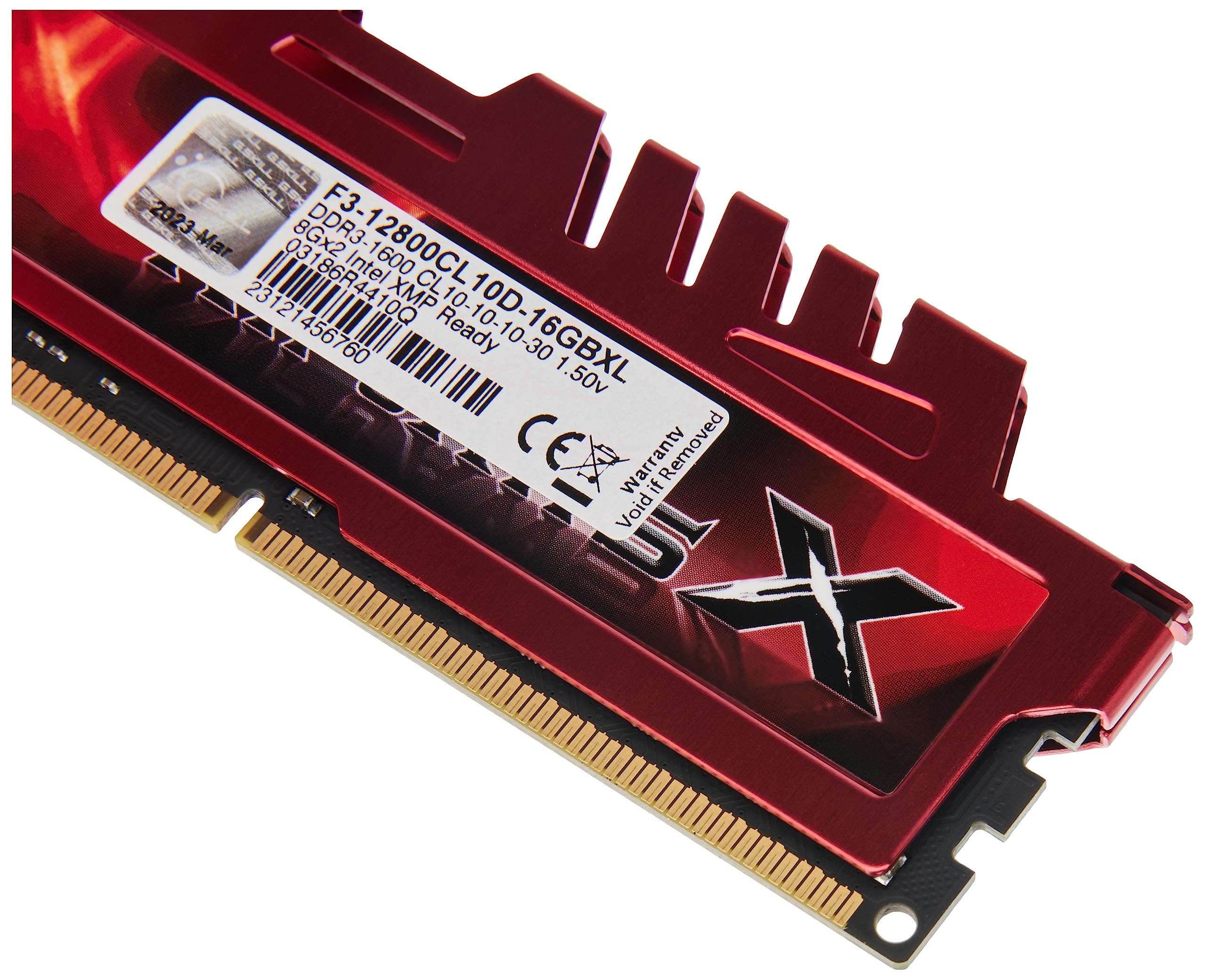 G.SKILL RipjawsX Series DDR3 RAM (XMP) 16GB (2x8GB) 1600MT/s CL10-10-10-30 1.50V Desktop Computer Memory U-DIMM (F3-12800CL10D-16GBXL) 4