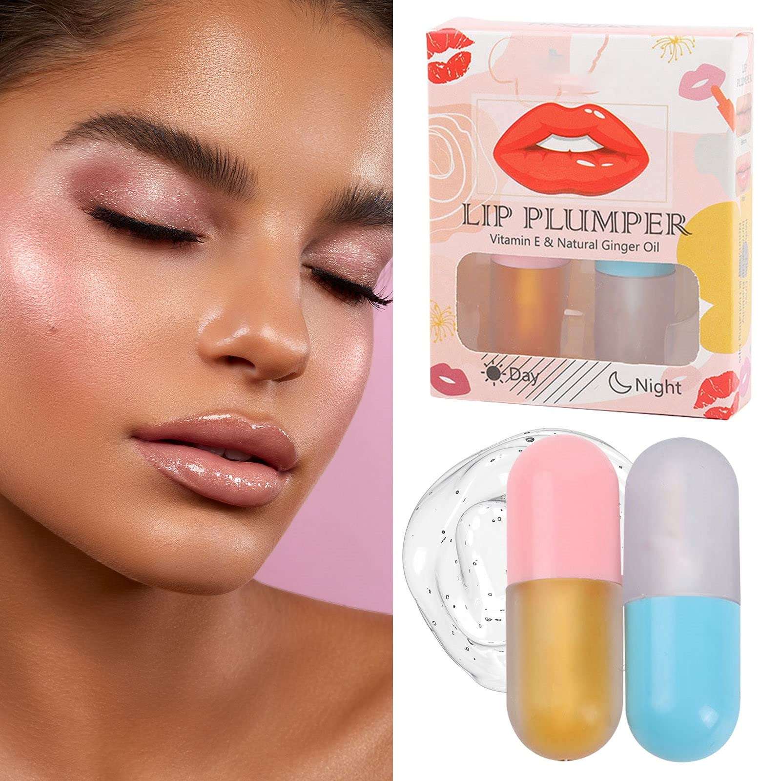 VEFSU Lip Plumper Lip Plumper Set by Natural Lip Plumper and Lip Care Lip Enhancer for Fuller Lip Beautiful Fuller Hydrating Reduce Fine Lines 11ml Lipstick Eraser (A, One Size) 3