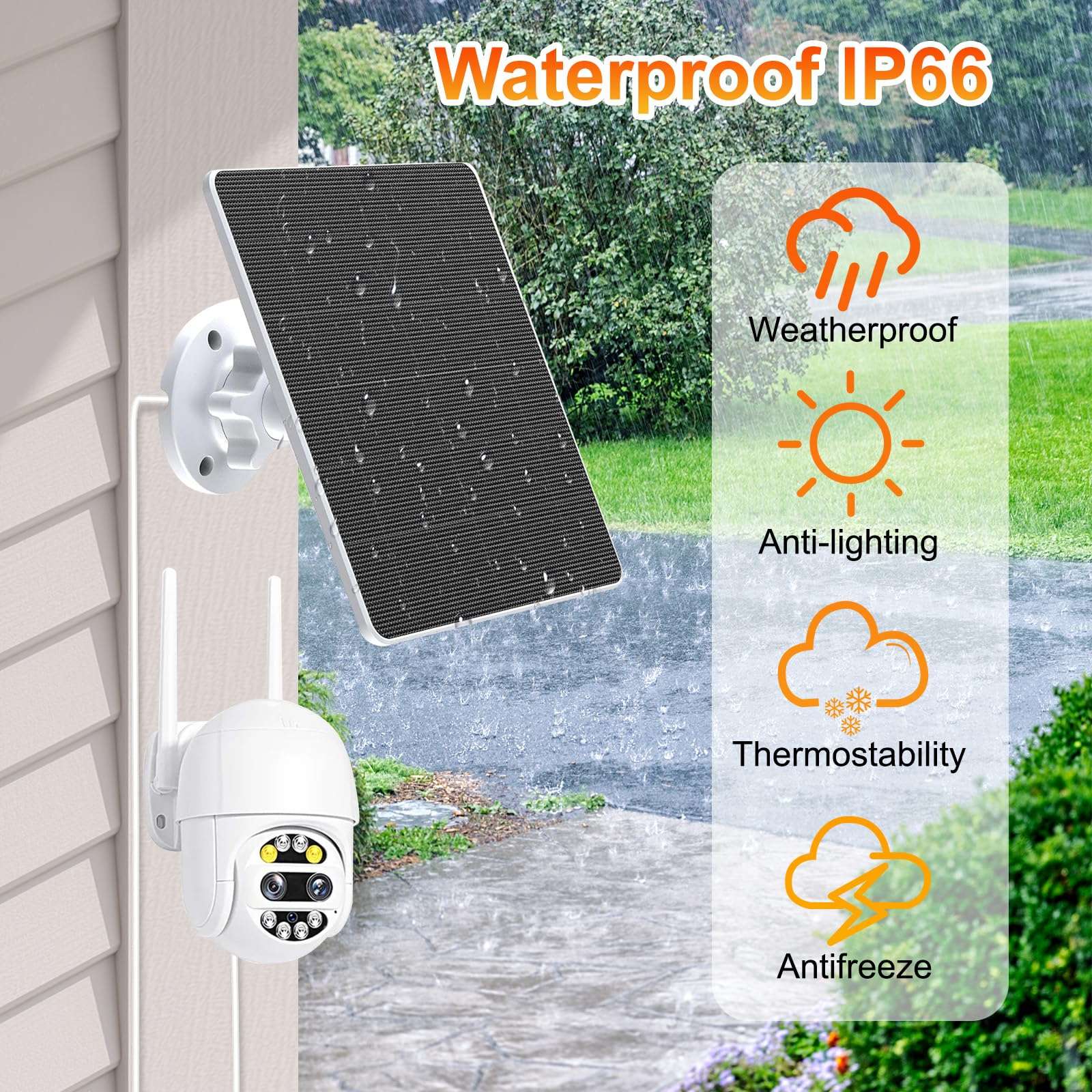 QLAYA Solar Panel for Ring Camera, 5W Solar Charger Compatible with Ring Spotlight Cam Plus/Pro(Battery) and All-New Stick Up Outdoor Cam Battery with 10ft Long Cable 5