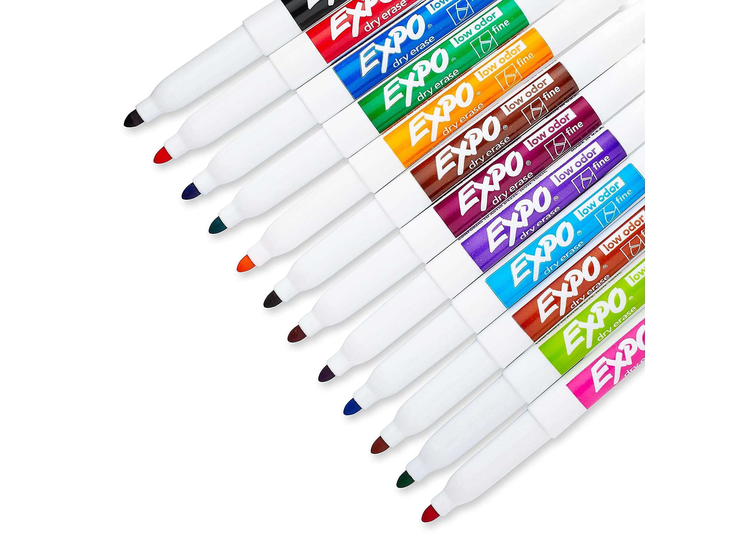 EXPO 86603 Low Odor Dry Erase Marker Fine Point Assorted 12/Set 4