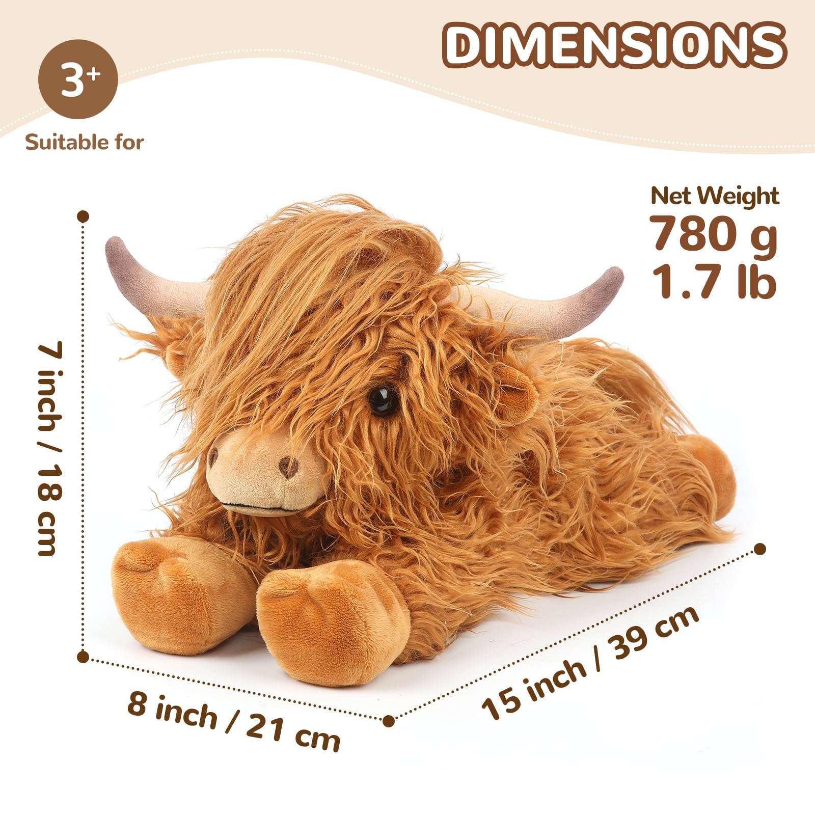 Highland Cow Stuffed Animals, Microwavable Stuffed Animals Heating Pad for Cramps, Pain Stress Relief, Heatable & Coolable Lavender Scented Cow Plush Toy for Anxiety, Women Kid Bedtime Highland Cattle 6
