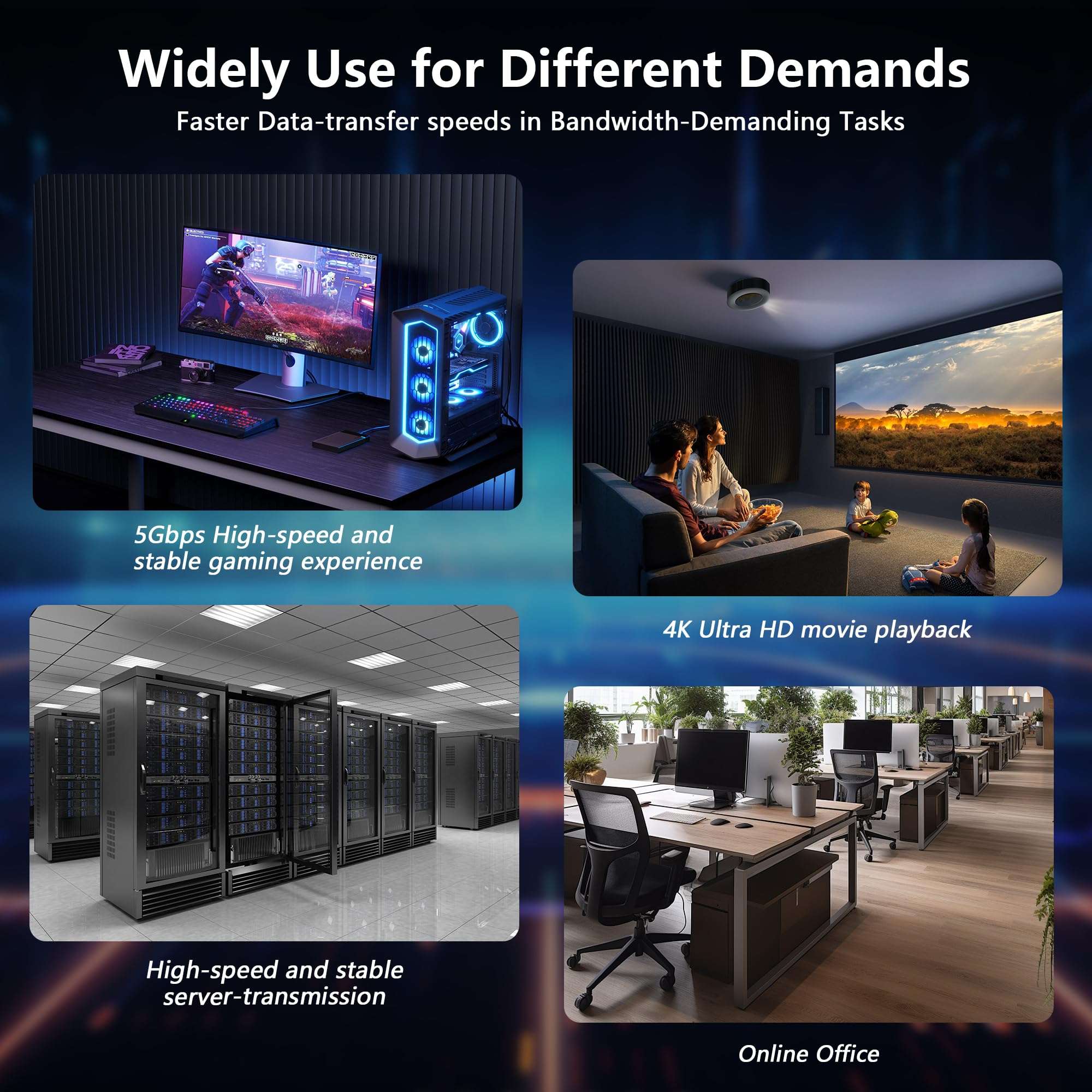 GINTOOYUN 5Gb PCI Network Card 2.5Gbps/1Gbps/100Mbps PCI Ethernet Interface Adapter 100Mbps Express 3.1（8GT/s） Ethernet Card Converted to Ethernet RJ45 LAN Port,Supports Windows/Linux 6