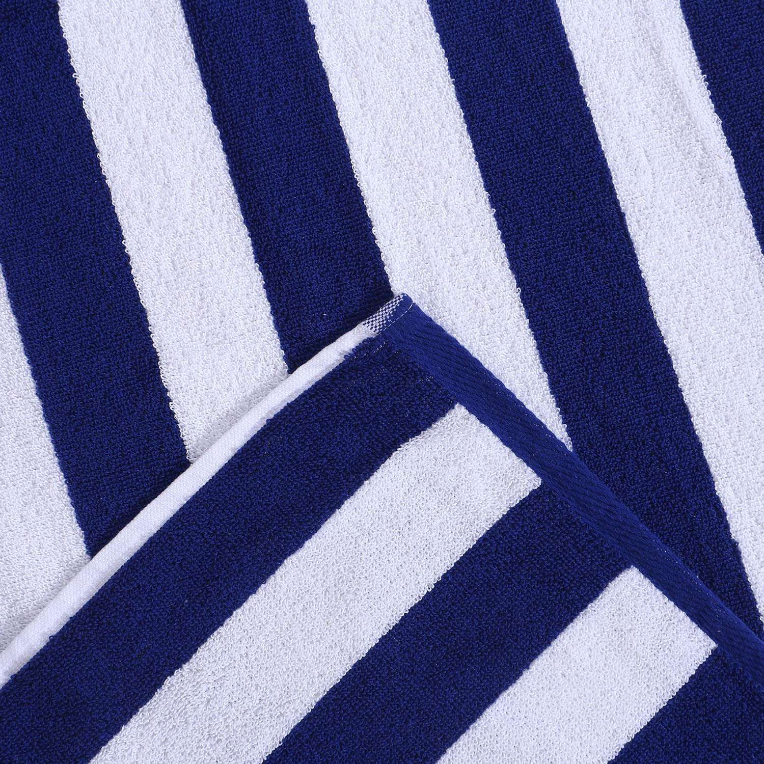 100% Pure Cotton Towel Hotel Pool/Swimming/Beach/Bath Sheet/Gym/Beach Towel Extra Large Size Bath Towel - Pack of 1 - Size 90 CM x 180 CM (36" in x 72" in) - Blue & White Stripes 4