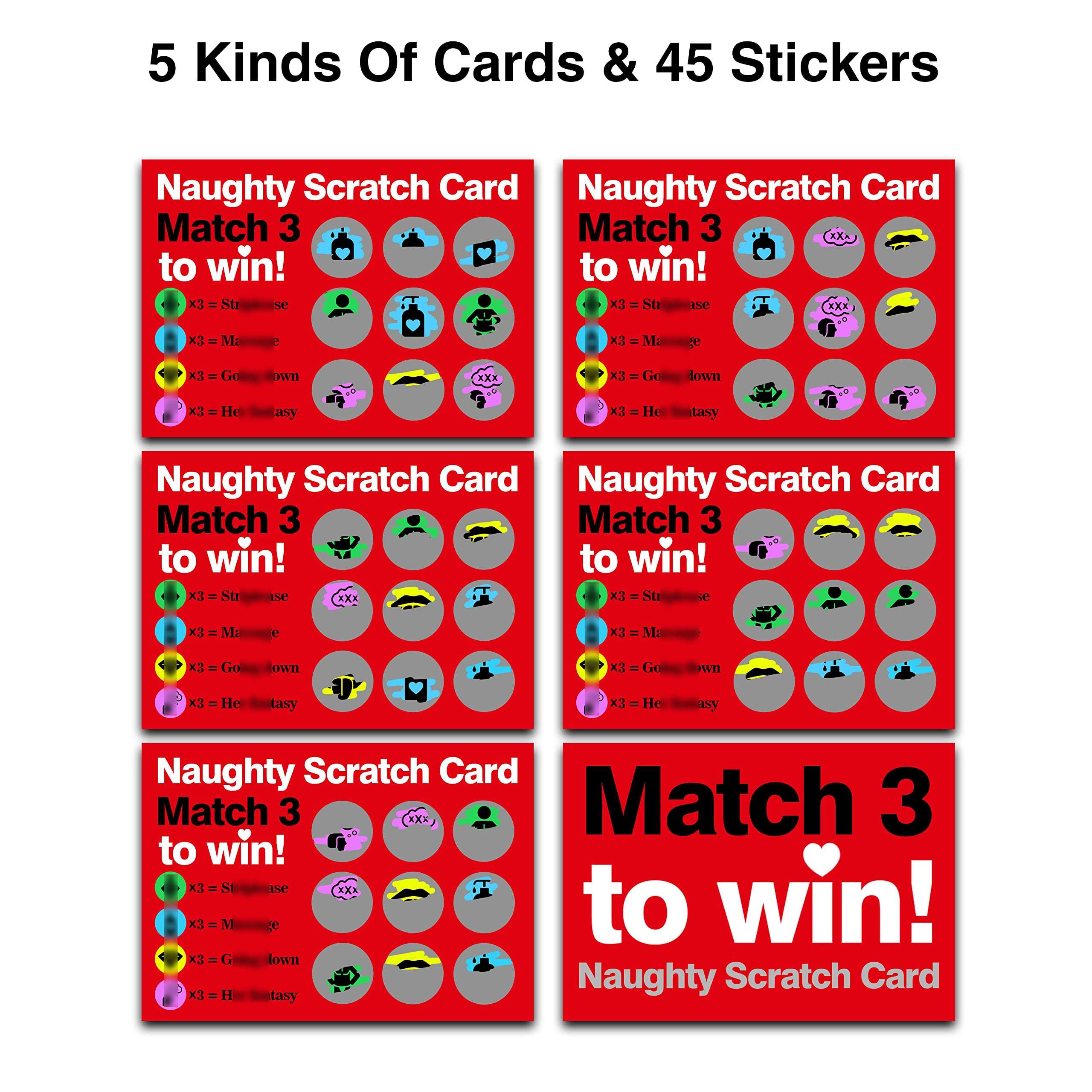 Naughty Scratch Off Game Card with Envelope - Naughty Scratch Cards for Adults - Anniversary, Birthday Gifts for Girlfriend, Wife - Rude Gift for Her (5 Pack)-03 3