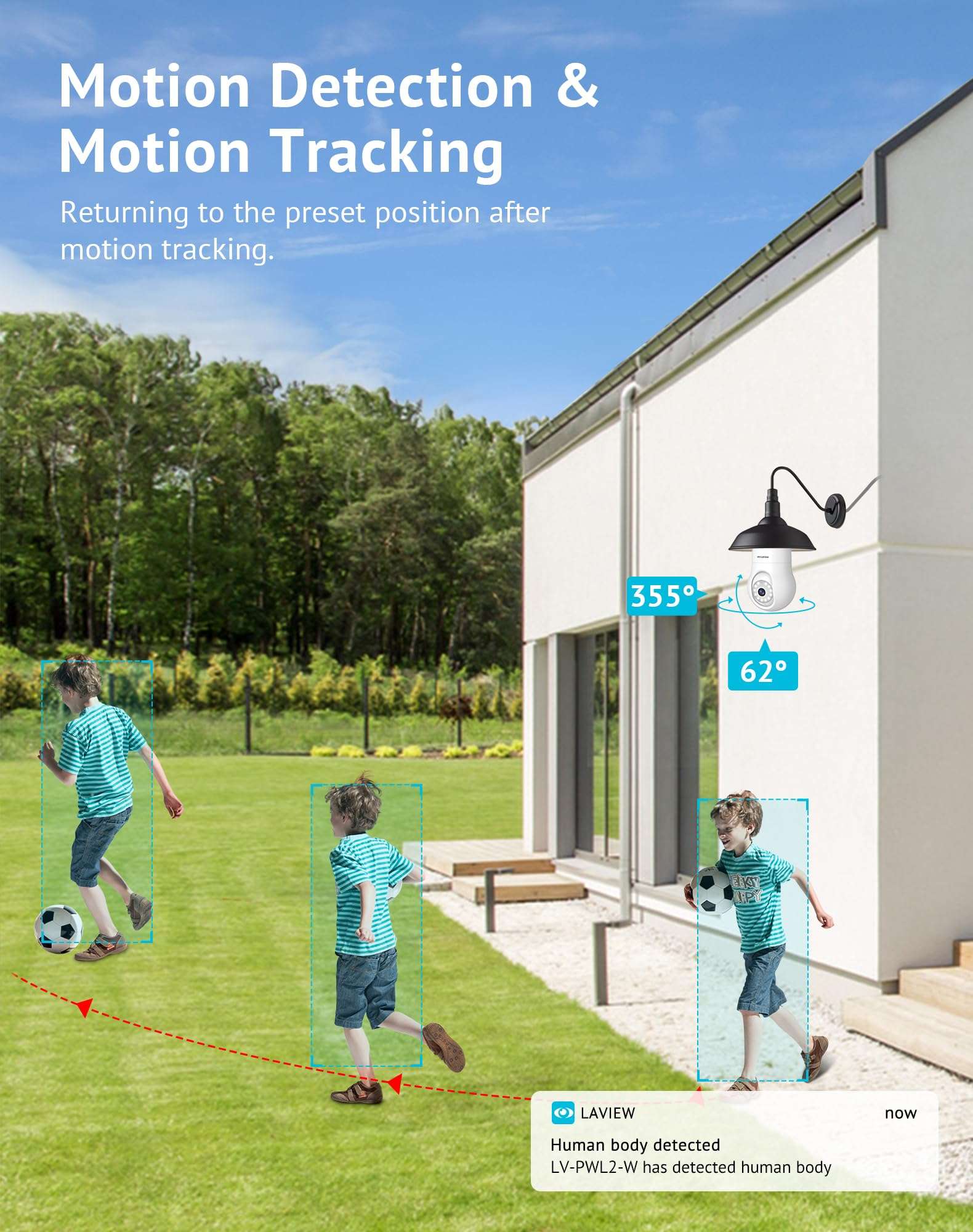 LaView 4MP Bulb Security Camera 5G& 2.4GHz WiFi, 360°2K Security Cameras, 5MP 5G& 2.4GHz WiFi Security Camera Outdoor Wired Starlight Color Night Vision,2K Cameras for Home Security AI Human Detection 6