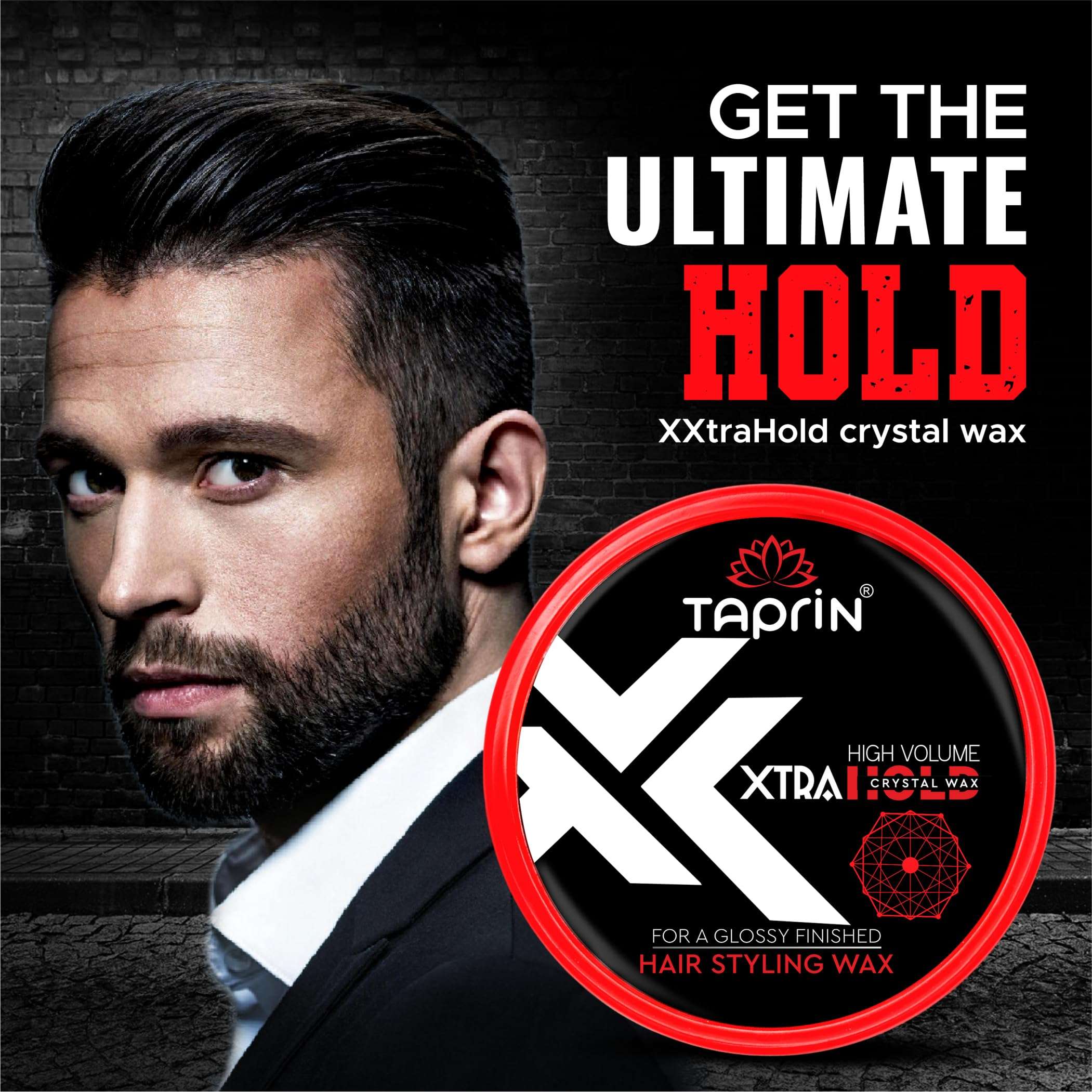 Taprin High Volume Xtra Strong Hold Hair Styling Wax 80ml | Glossy Finish, Shine, Styling wax | Hair Wax for Men 3