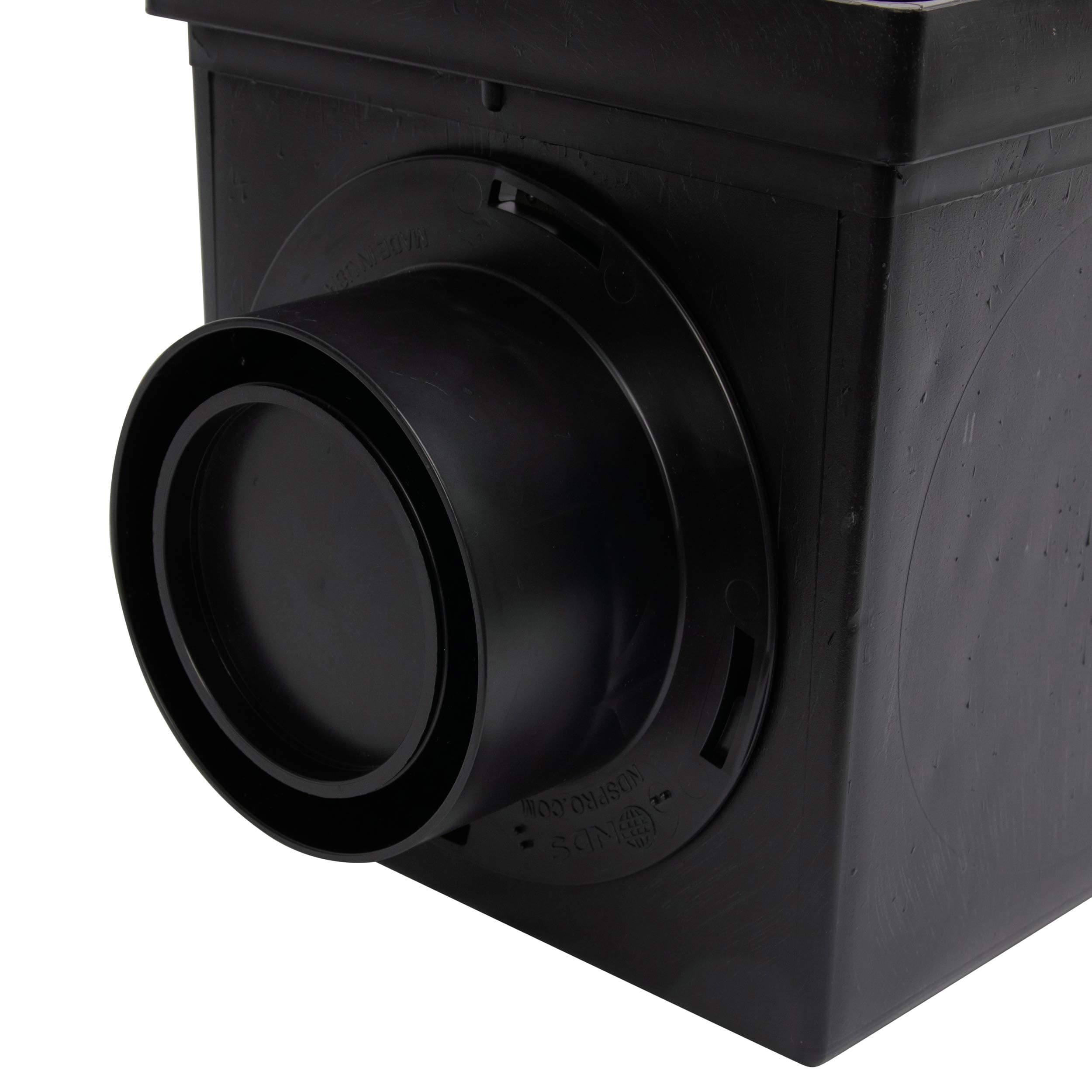 NDS 1244 Outlet Adapter for Catch Basin Fits 3 in. & 4 in. Drain Pipes, Black 3