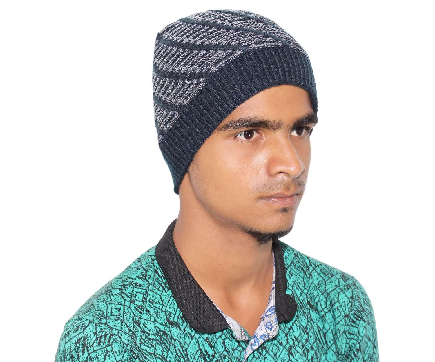 Goodluck Men and Womens/Unisex Winter Wollen Cap Multicolour