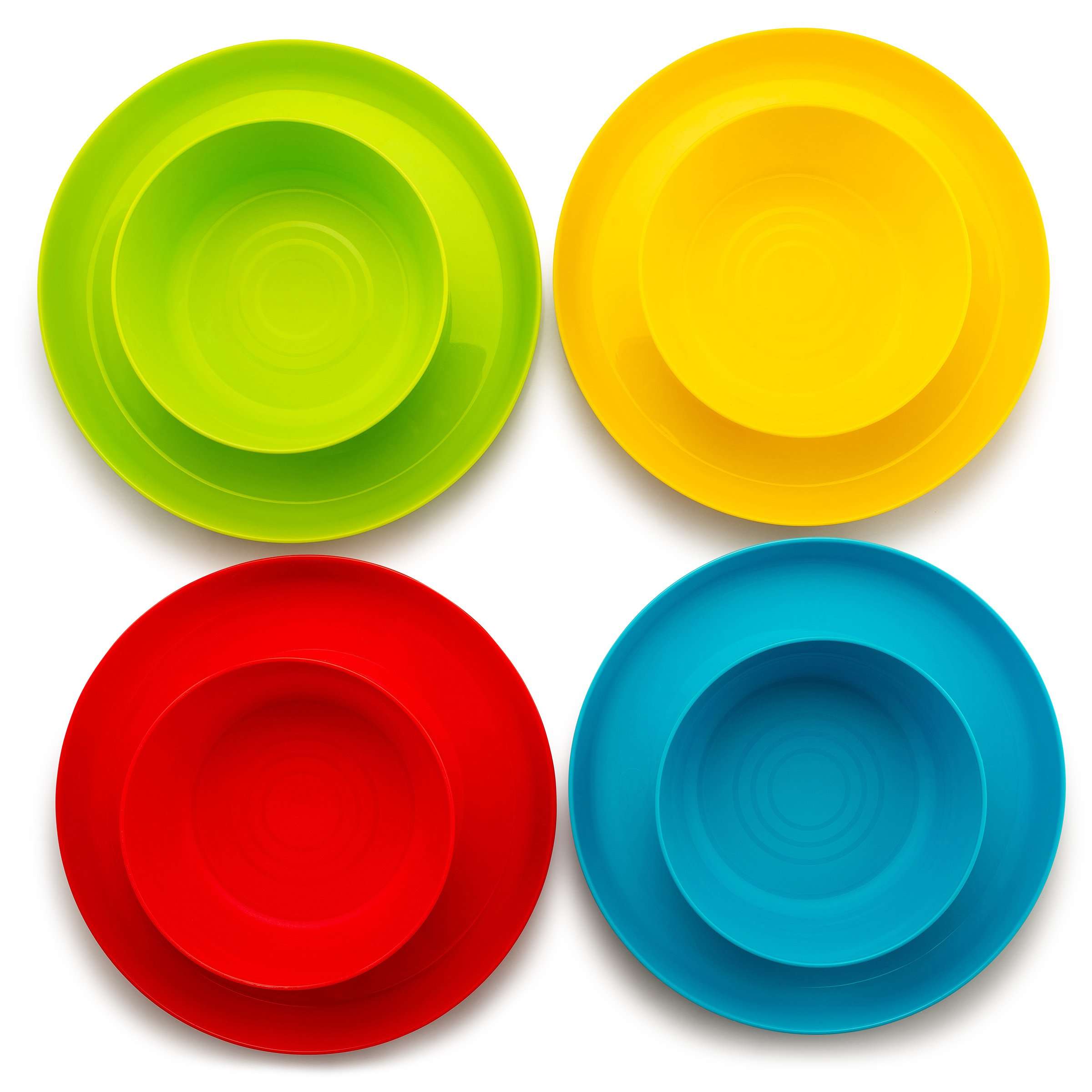 Plaskidy Kids Plastic Plates and Bowl Set - 4 Kids Bowls and 4 Kids Plates in Fun Bright Colors for Toddlers and Kids - Plastic Plates Reusable Dishwasher & Microwave Safe BPA Free for Kids & Toddler 5