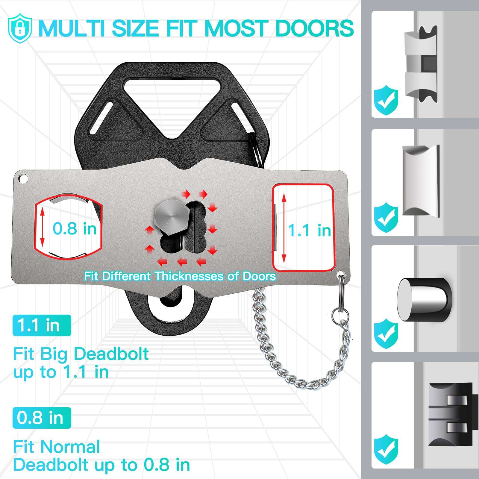 Portable Door Lock for Travel Essential: 2Pack Upgraded Hotel Home Security Safety Locks from Inside Apartment Traveling Front Door Room House Door Security Devices Travel Gifts for Travelers Women 3