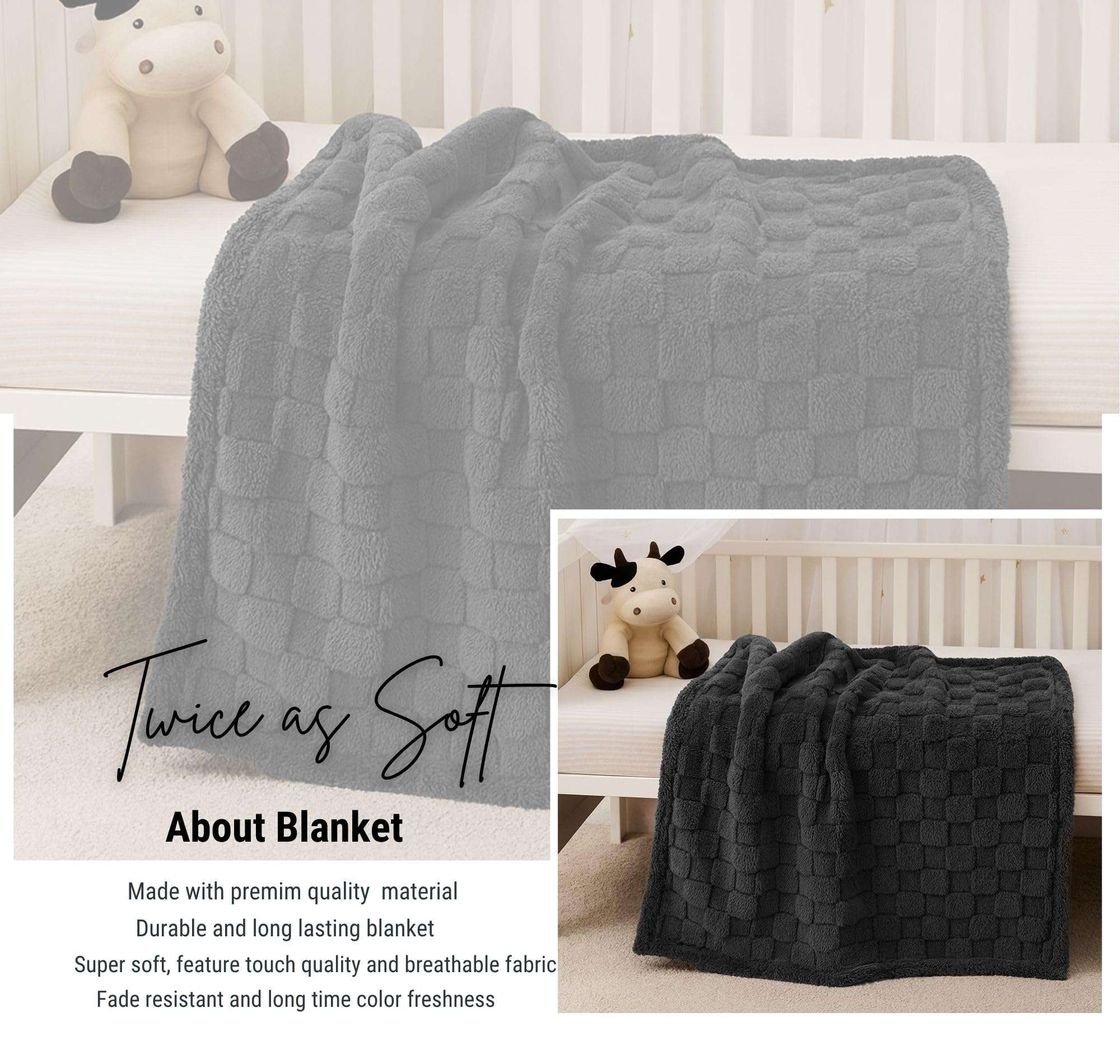 VAS COLLECTIONS Coral Flannel Baby Blanket | Ultra Soft & Fluffy AC Blanket | 300 GSM, 800 g Lightweight All-Season Wrapping Sheet for Newborns (Beige, 130×105 cm, 3–24 Months) (Coral Grey) 5