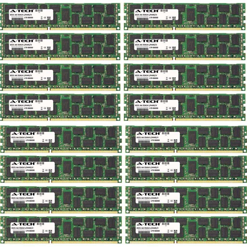 128GB KIT (16 x 8GB) for Dell PowerEdge Series M910 R810. DIMM DDR3 ECC Registered PC3-10600R 1333MHz Quad Rank Server Ram Memory. Genuine A-Tech Brand.