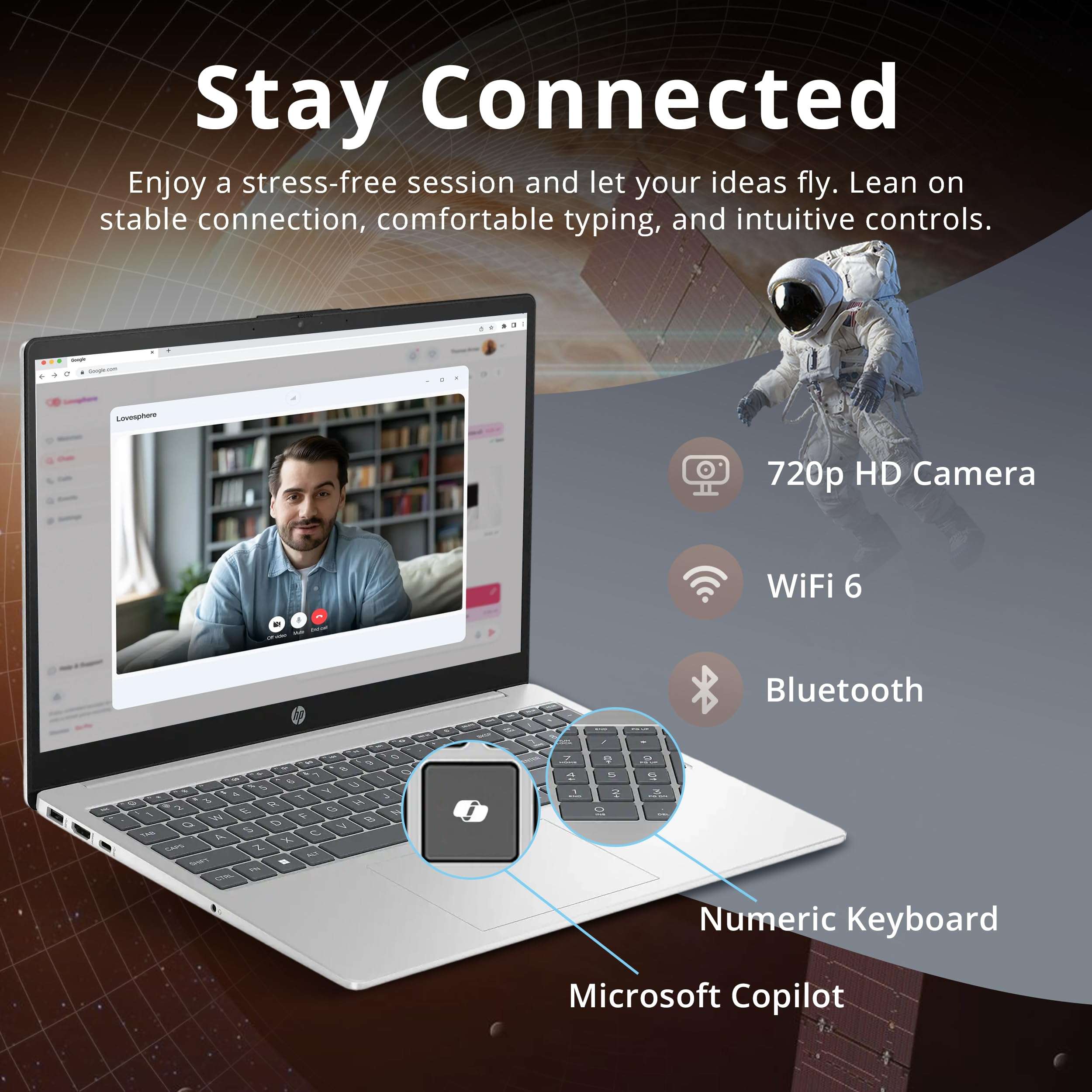 HP 15.6" FHD Touchscreen Laptop, AMD Ryzen 5 7520U, 8GB LPDDR5, 1.5TB Storage (512GB SSD+1TB Docking Station Set), AMD Radeon Graphics, Full-Size Keyboard, Copilot, Wi-Fi 6, Windows 11 Pro, Silver 6