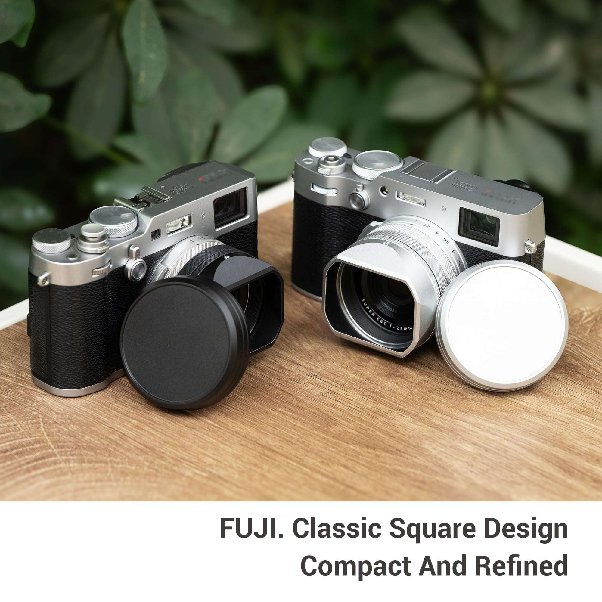 JJC Lens Hood for Fuji Fujifilm X100VI X100V X100 VI V Camera Accessories, Classic Square Metal Protection Hood with 49mm Filter Adapter Ring and Cap, Prevents Glare & Eliminates Vignetting (Black) 4
